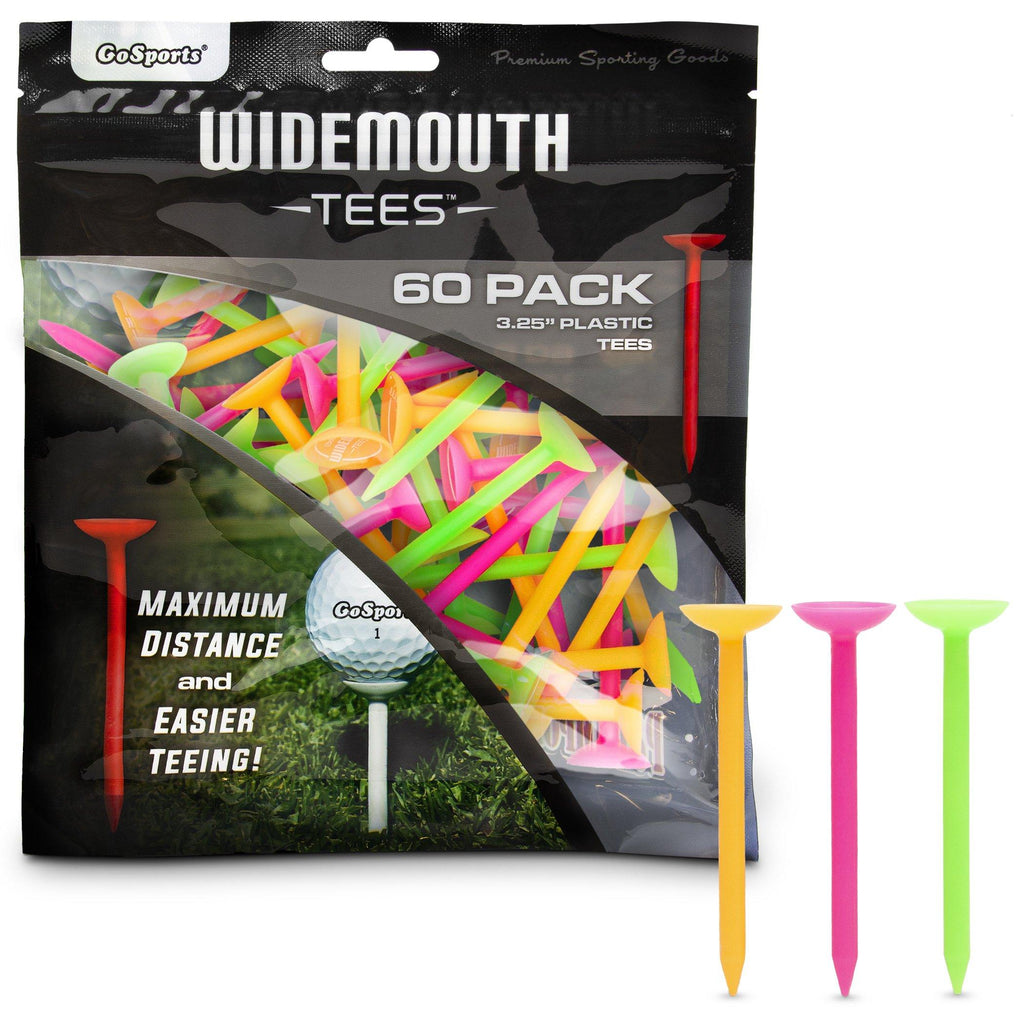 GoSports 3.25” Widemouth Plastic Golf Tees | 60 Tee Player’s Pack | Max Distance and Easier Teeing! Golf playgosports.com 