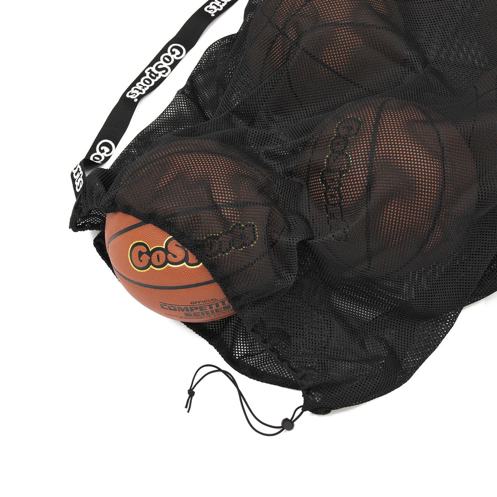 GoSports Premium Mesh Ball Bag with Sport Ball Pump, Black, Full Size Ball Accessories playgosports.com 