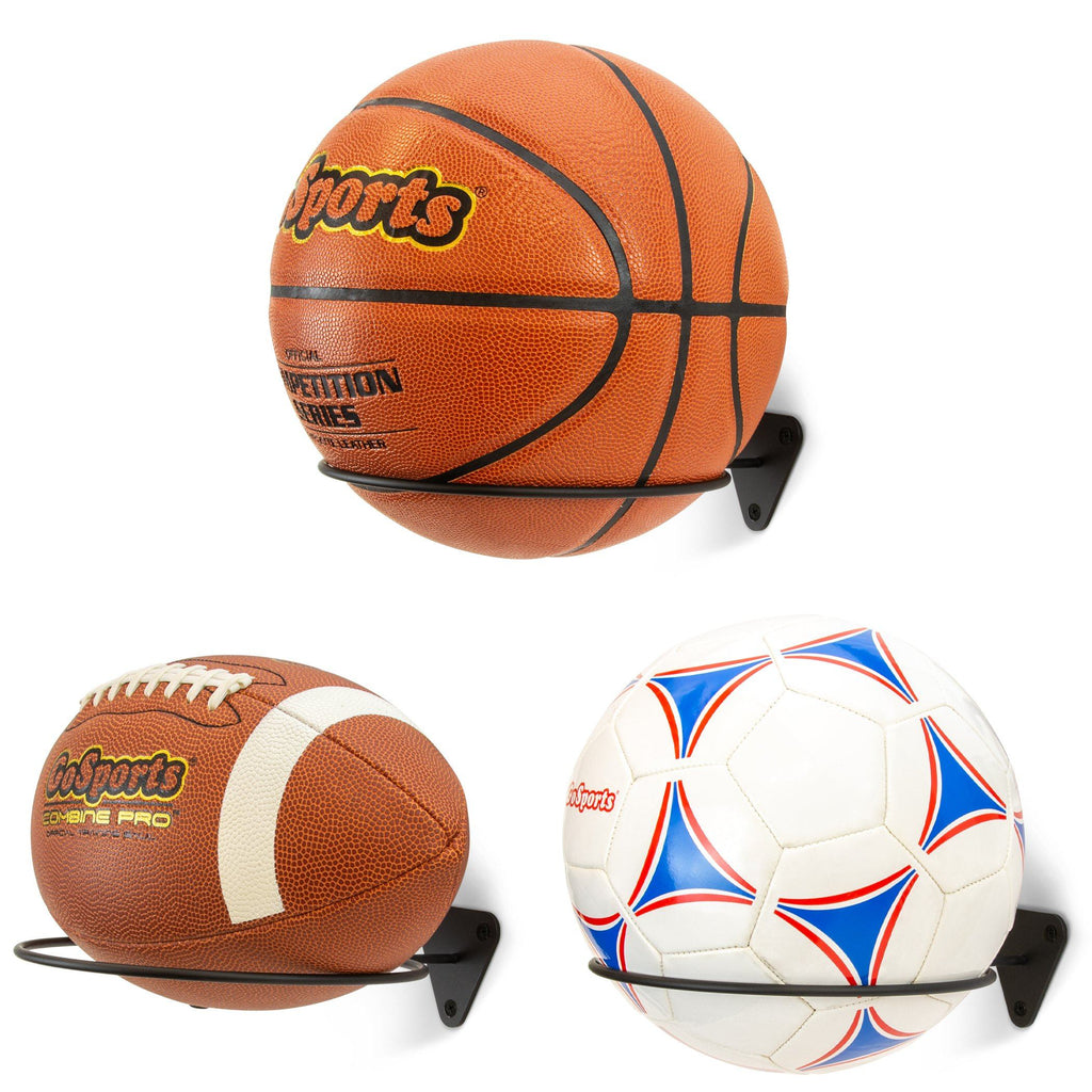 GoSports Wall Mounted Ball Stand Holder for Sports Balls (Basketballs, Soccerballs, Footballs) - 3 Pack Ball Accessories playgosports.com 
