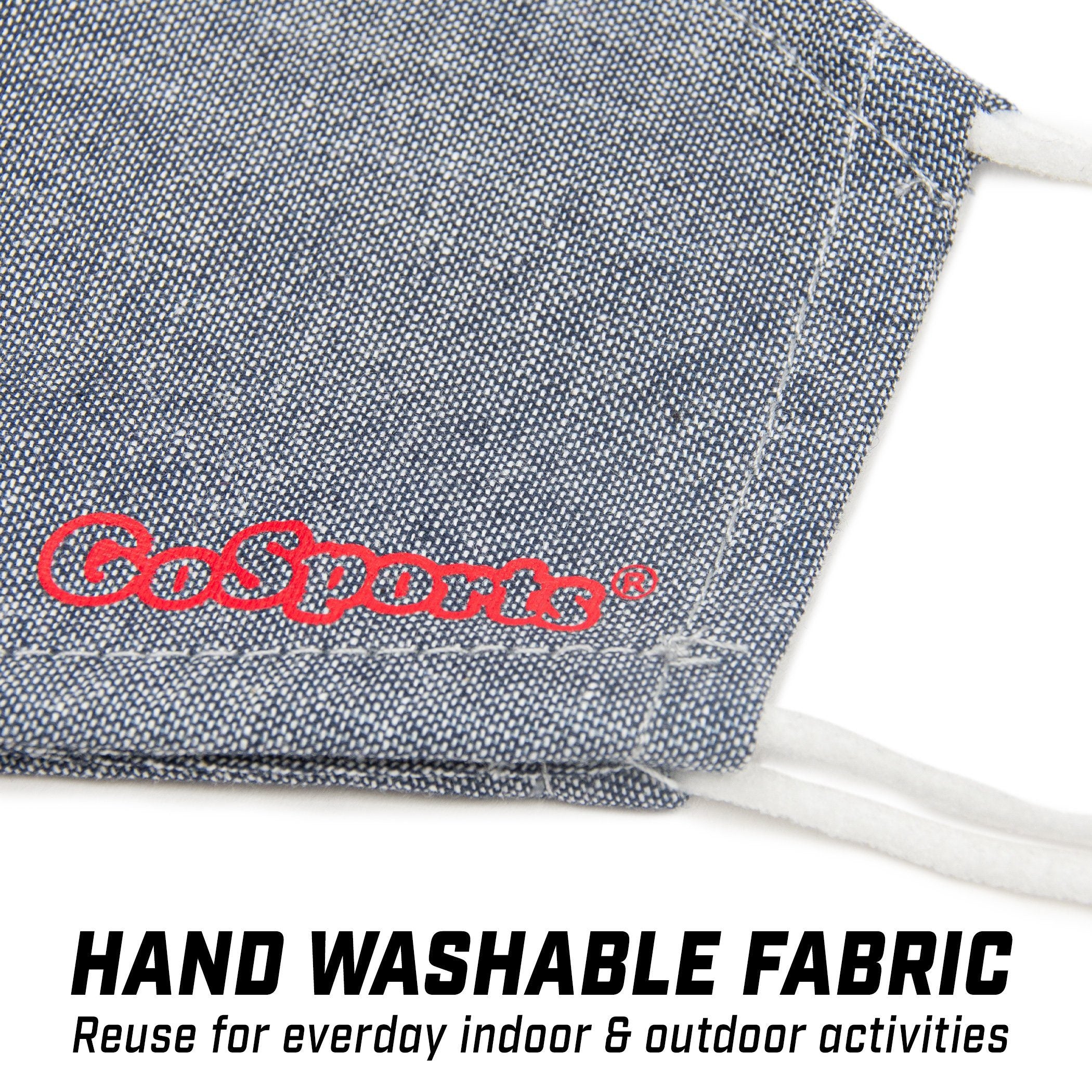 a face mask with the words hand washable fabric
