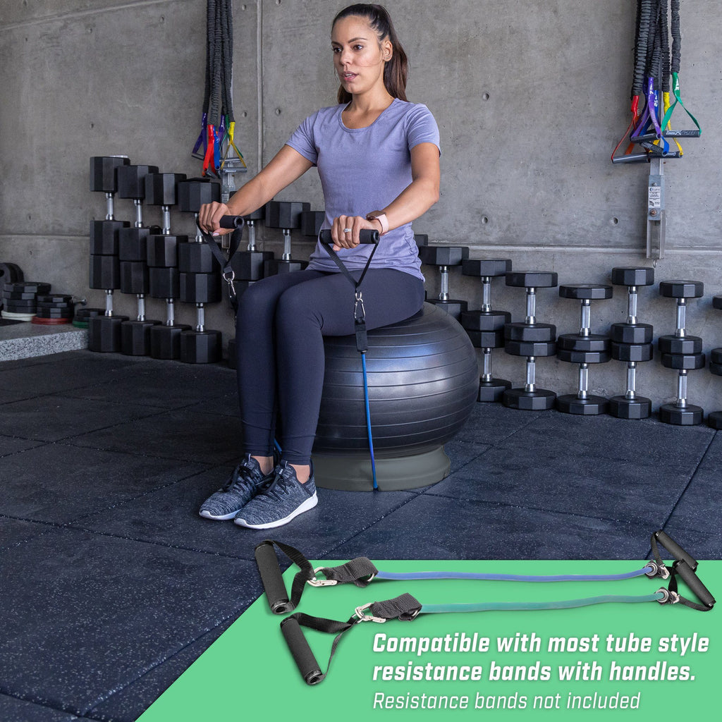 GoSports Hub 360 Fitness Ball Base - Universal Stability Stand for Fitness Balls - Charcoal playgosports.com 