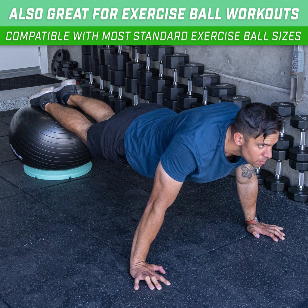 GoSports Hub 360 Fitness Ball Base - Universal Stability Stand for Fitness Balls - Reef Blue playgosports.com 