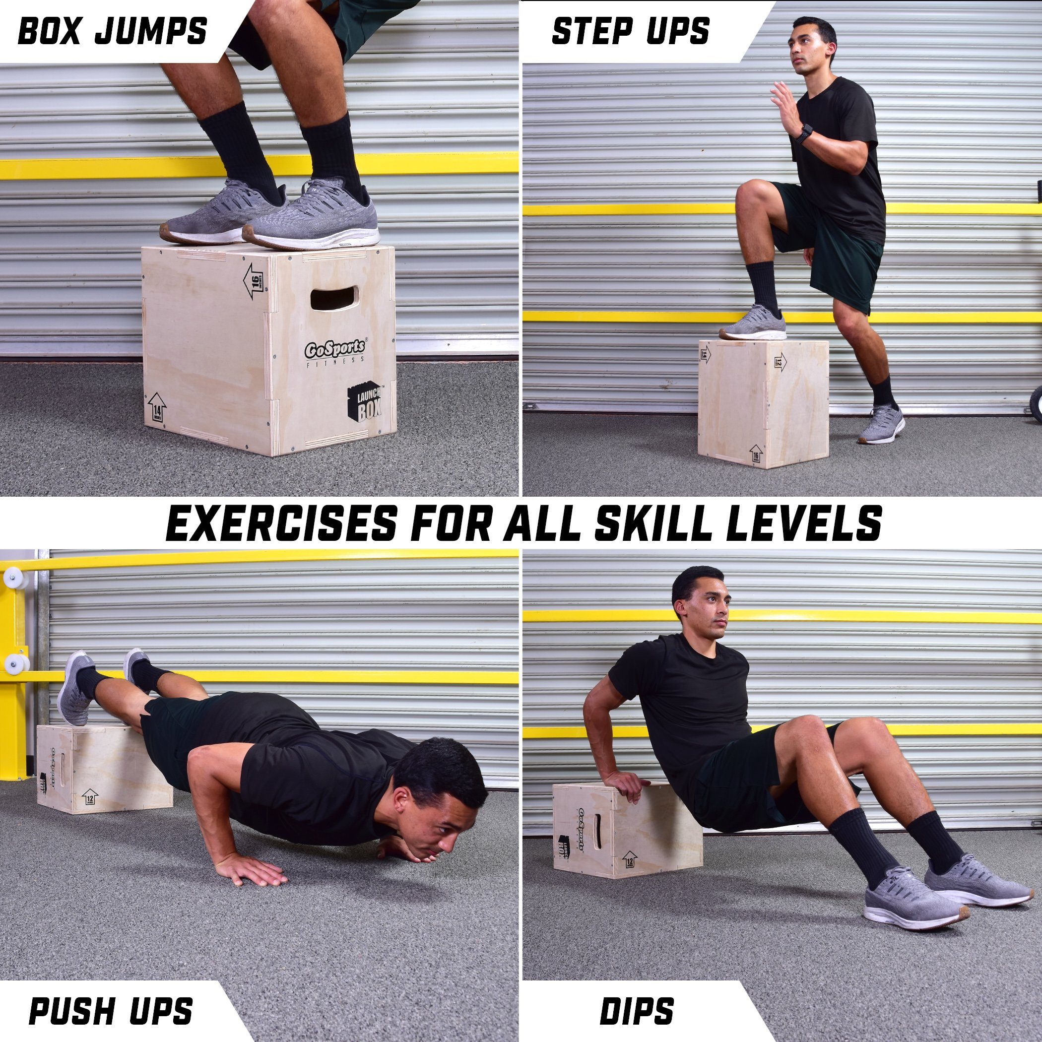 Adjustable Plyo Box Exercise Adjustable Step Up Box GoSports