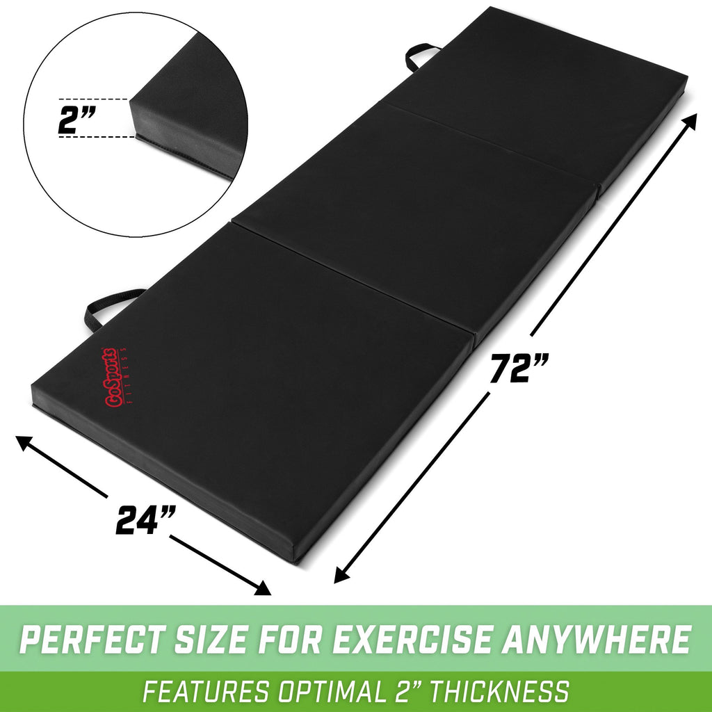 GoSports 6’x2’ Tri-Fold Exercise Fitness Mat | Great for Workouts, Yoga, MMA and More playgosports.com 
