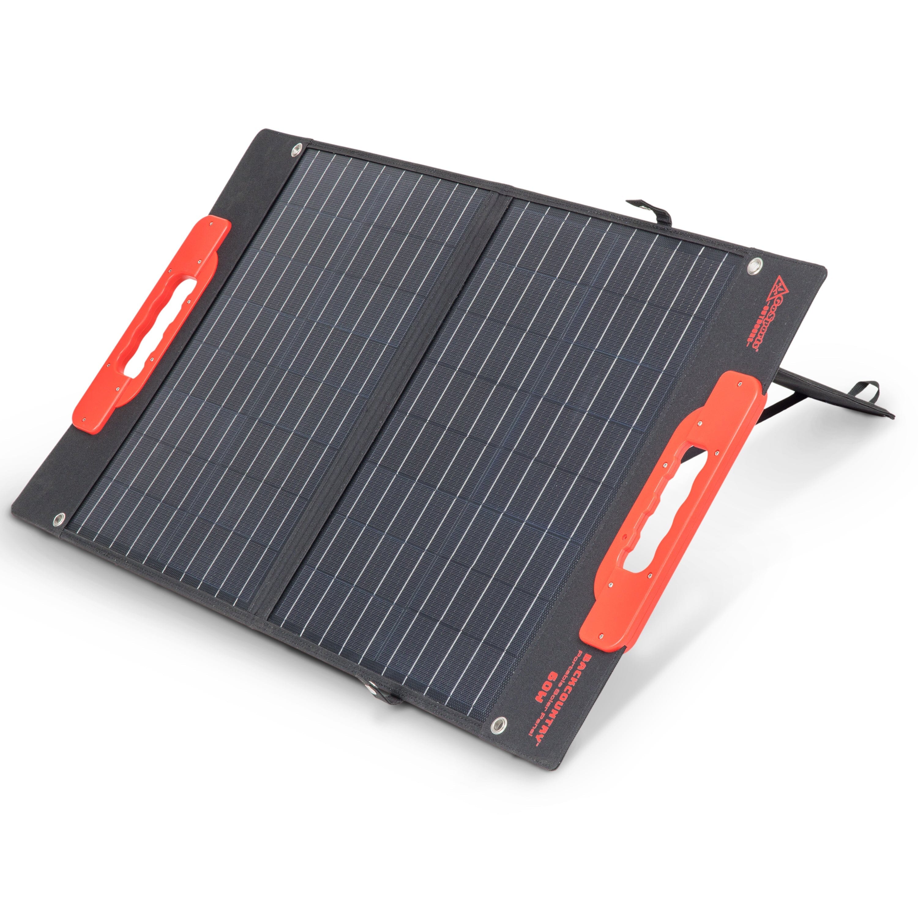 a solar panel with a red handle and a black cover