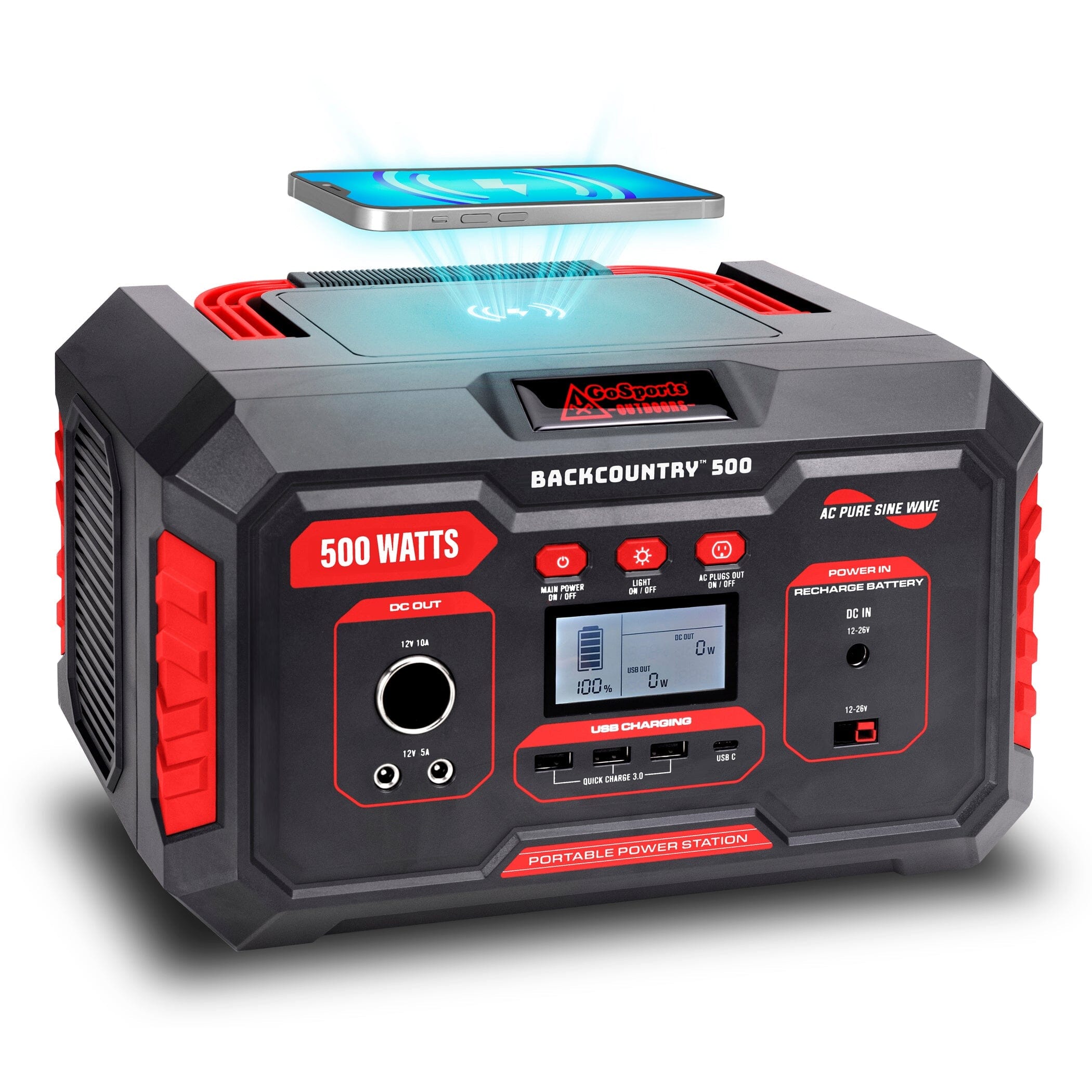 the black 500 watt portable power station