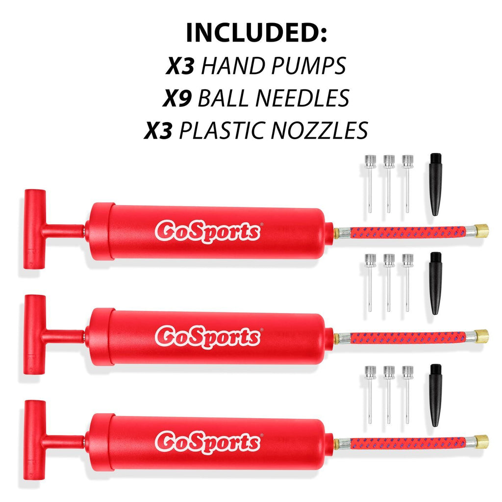 GoSports Sports Ball Inflation Pump 3 Pack with Needles & Travel Bag | Great for Parents, Coaches and Sports Camps Ball Accessories playgosports.com 