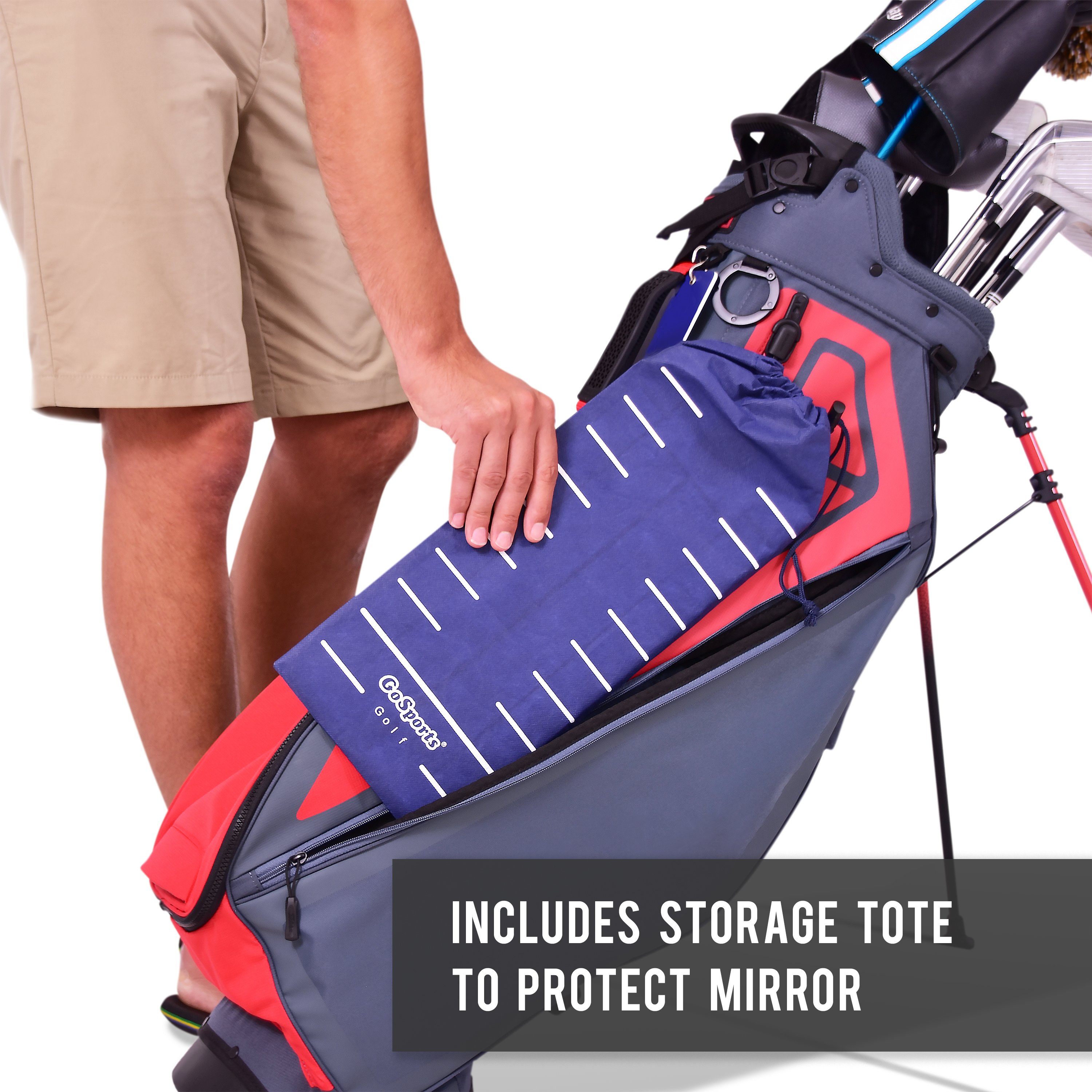 a man putting golf clubs to protect his golf bag