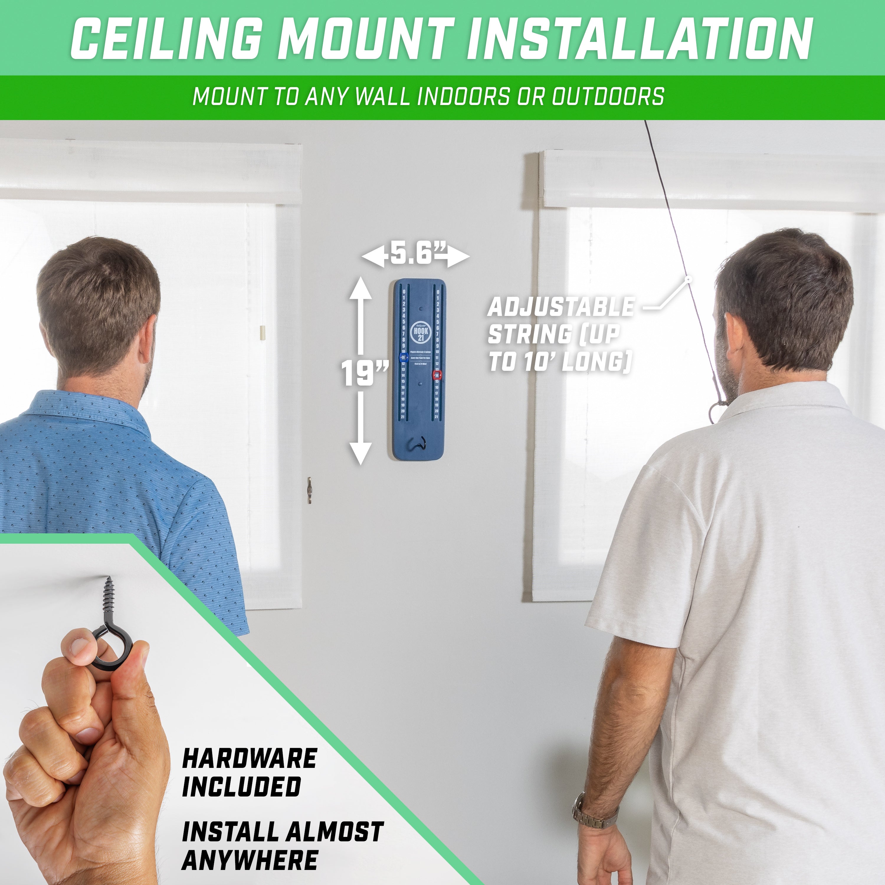 a man is holding a knife and pointing at the wall