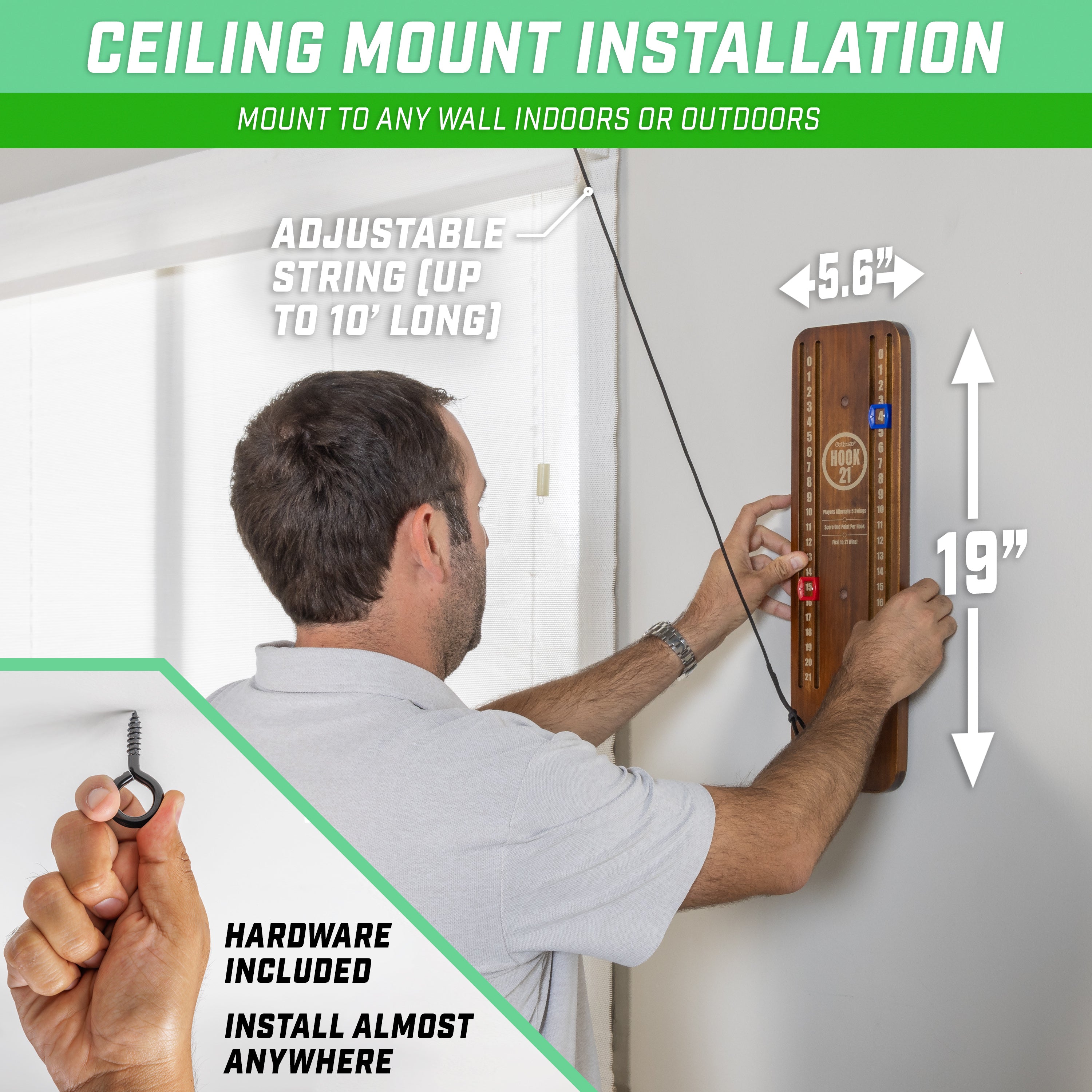 a man is installing a wall mounted ceiling