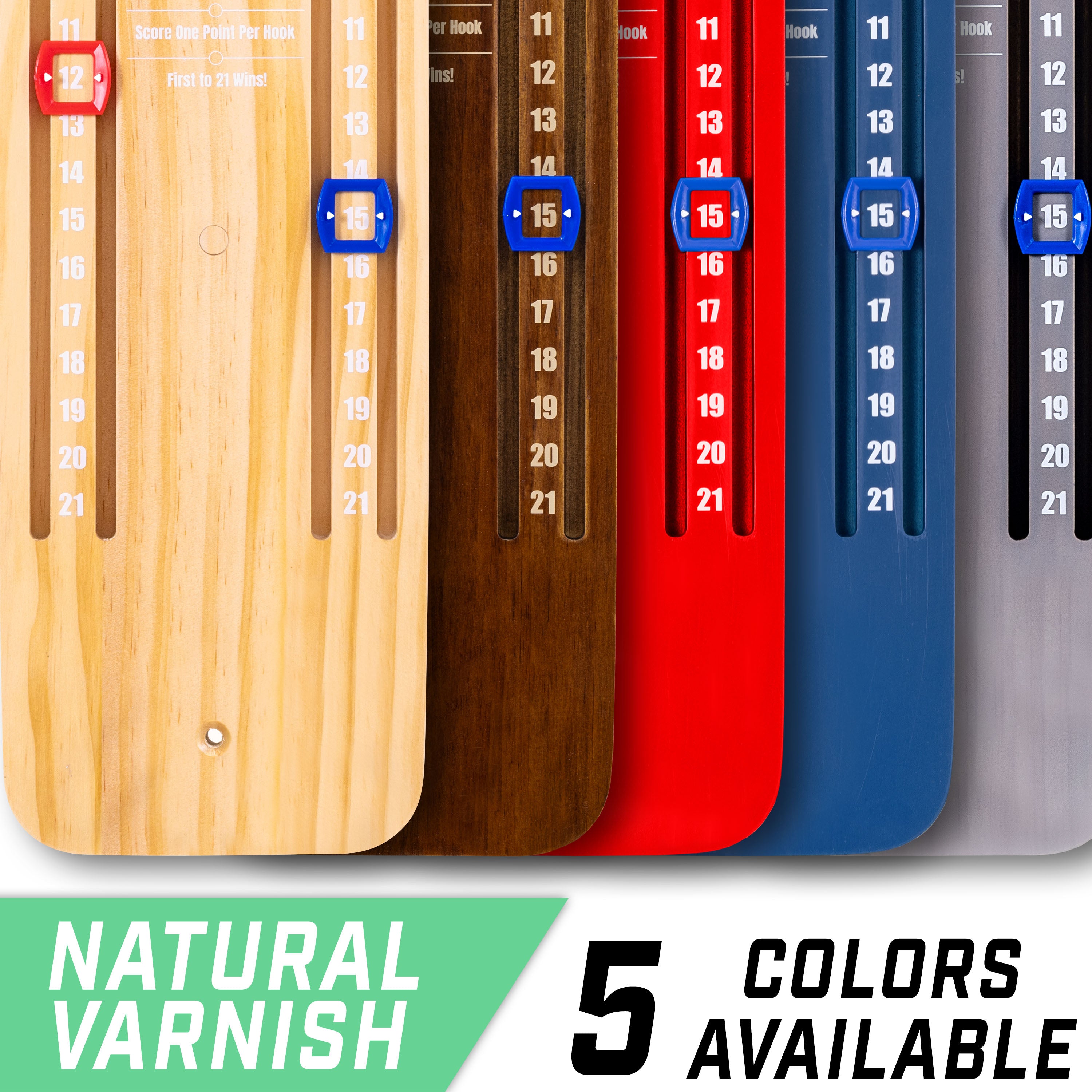 a number of different colors of skateboards