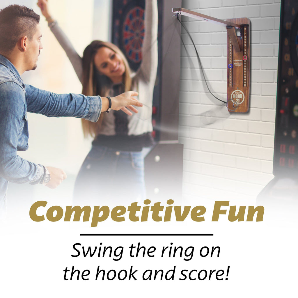 GoSports Hook 21 Wall Mount Ring Swing Game - Play Indoors or Outdoors with Foldable Arm playgosports.com 