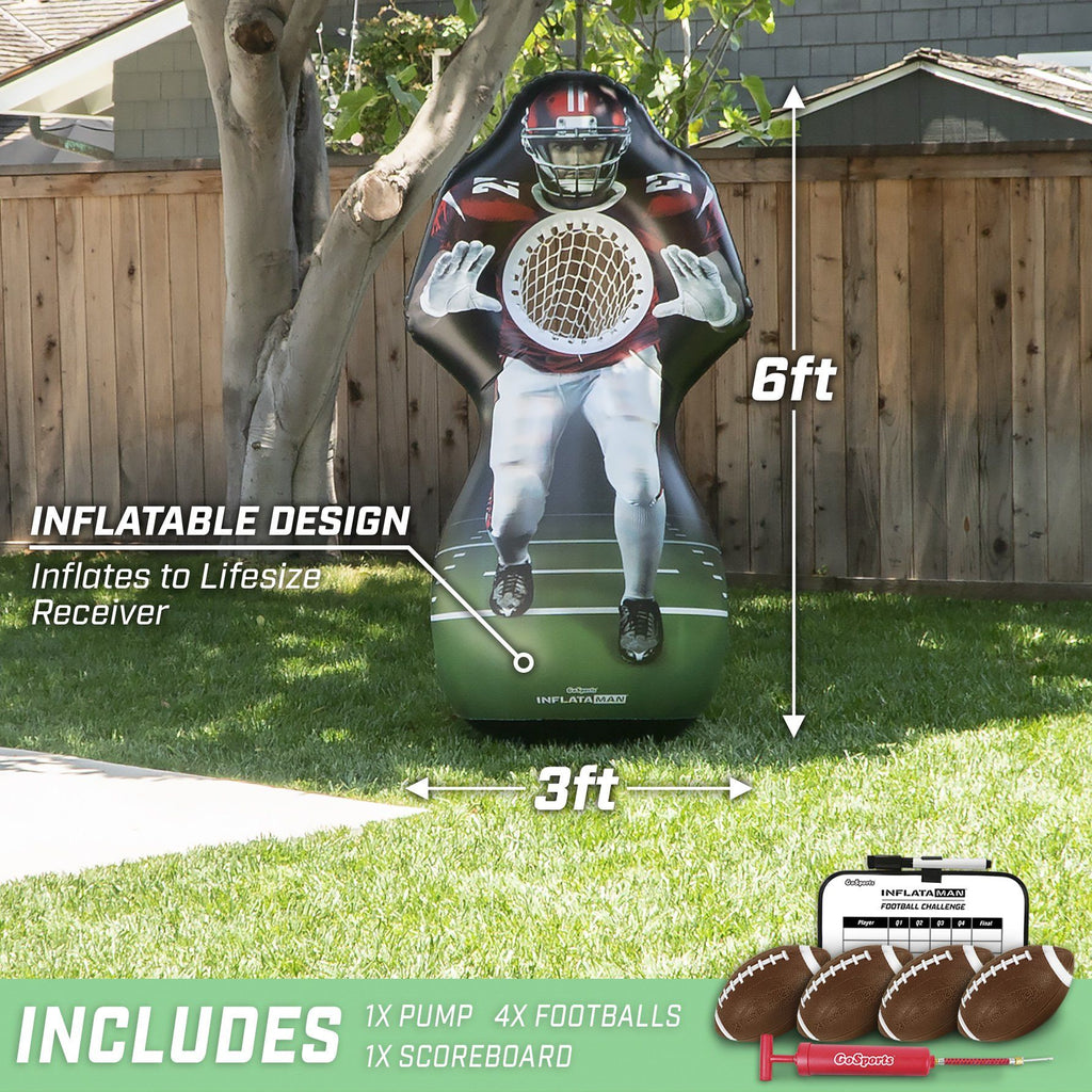 GoSports Inflataman Football Challenge | Inflatable Receiver Touchdown Toss Game Inflataman playgosports.com 