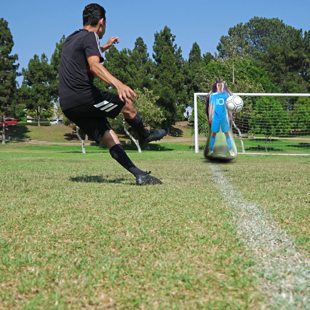 GoSports Inflataman Soccer Defender Training Aid | Weighted Defensive Dummy for Free Kicks, Dribbling and Passing Drillsr Inflataman playgosports.com 