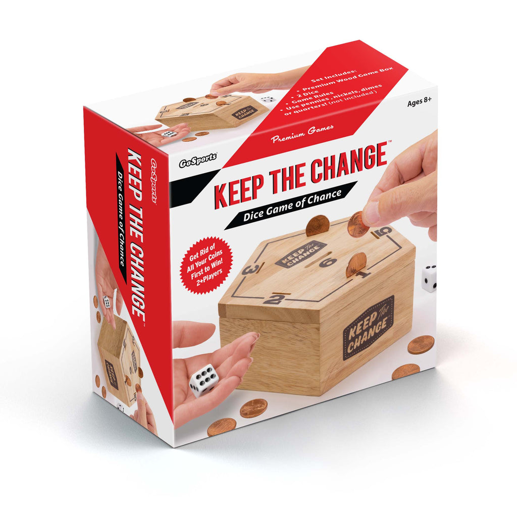 GoSports Keep the Change - Tabletop Coin Drop Dice Game for Kids & Adults, Includes 2 Dice and Game Rules playgosports.com 