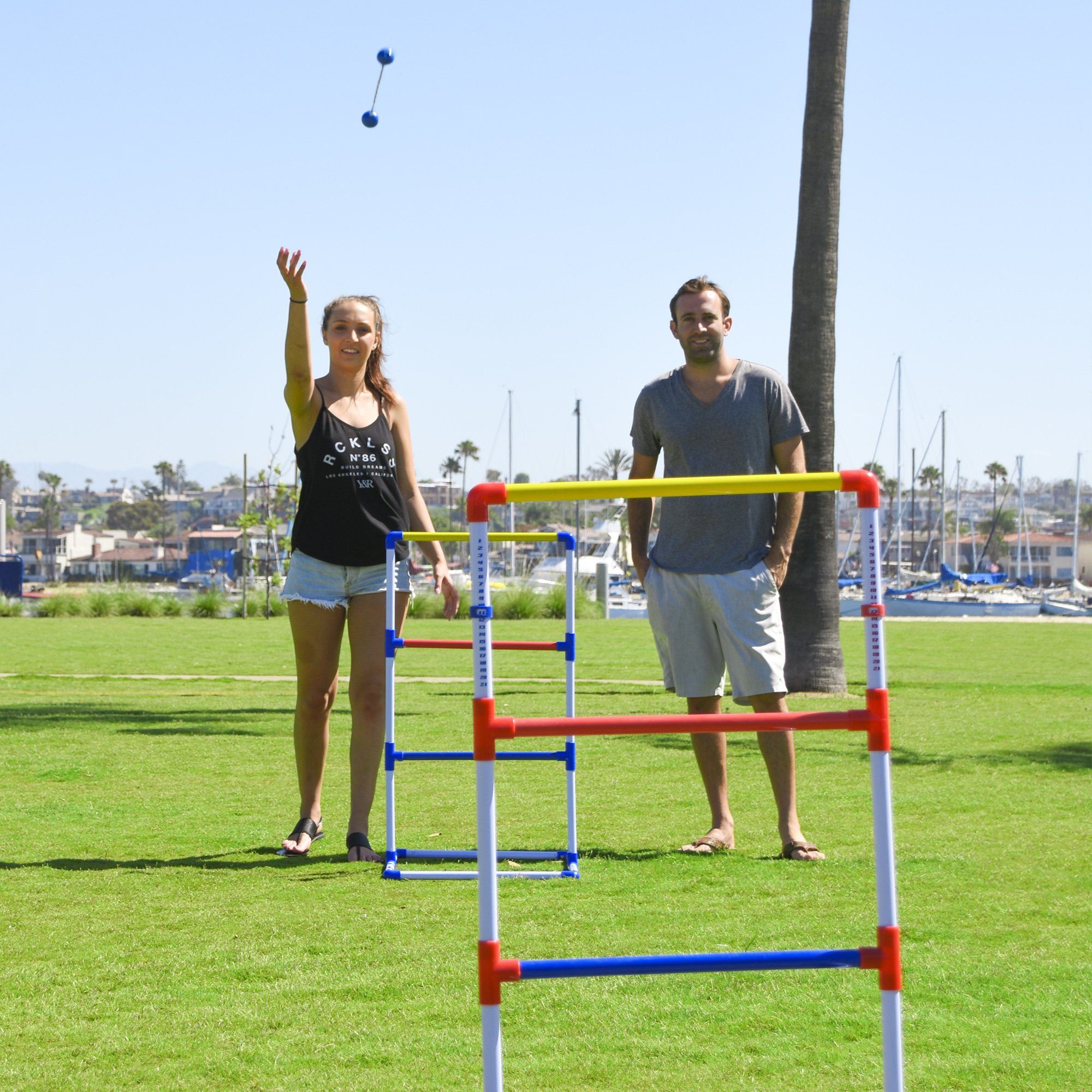 a man and woman playing with a frc