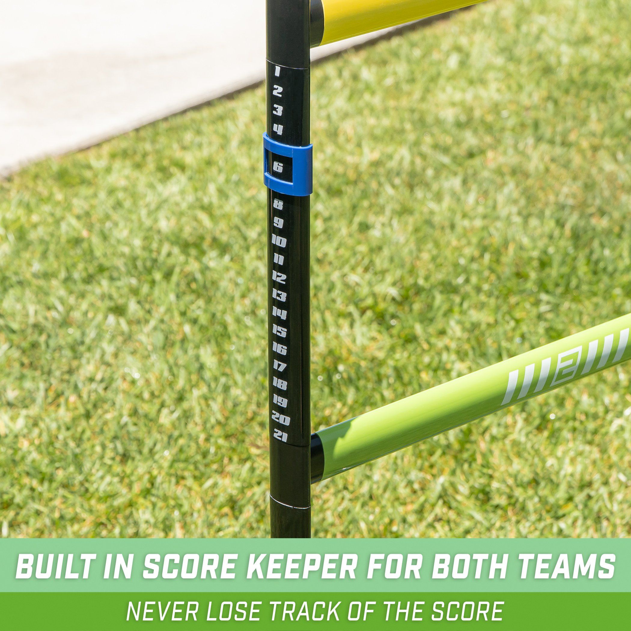 a baseball bat with a green and blue stick