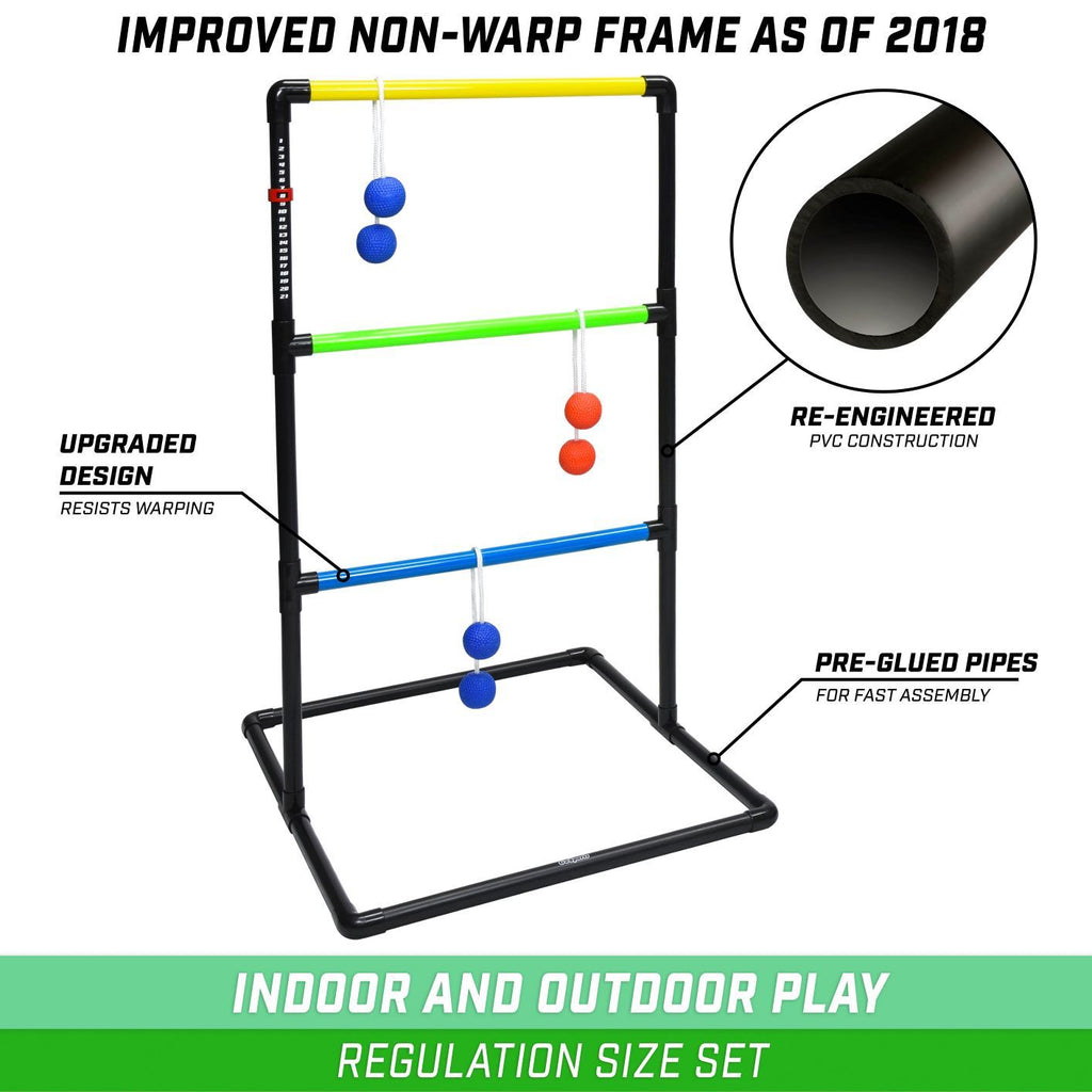 GoSports Indoor / Outdoor Ladder Toss Game Set with 6 Rubber Bolos, Carrying Case and Score Trackers Ladder Toss playgosports.com 
