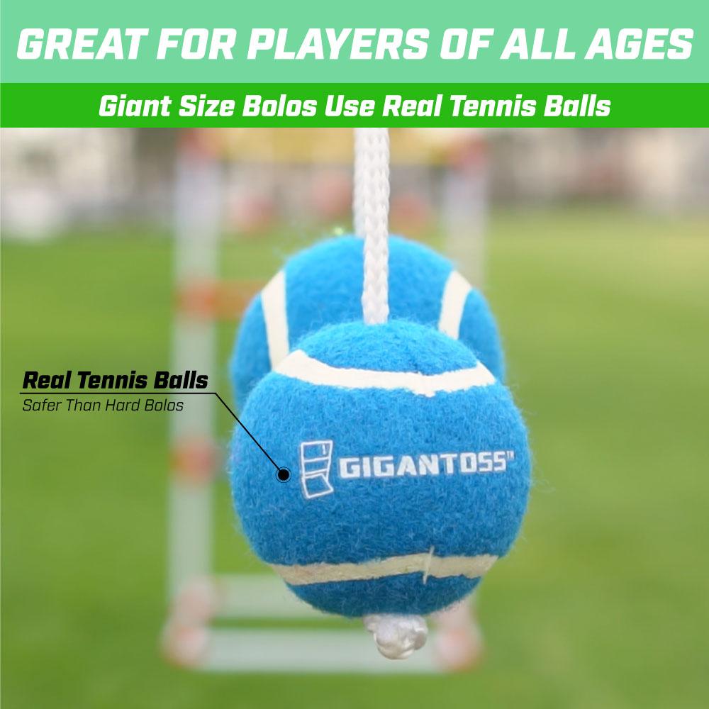 a tennis ball hanging on a string