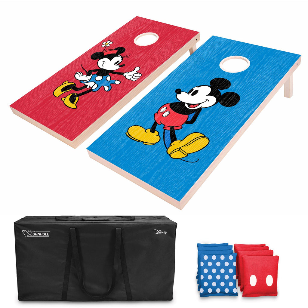 Disney Mickey & Minnie Regulation Size Cornhole Set by GoSports | Includes 8 Bean Bags and Portable Carrying Case Cornhole playgosports.com 