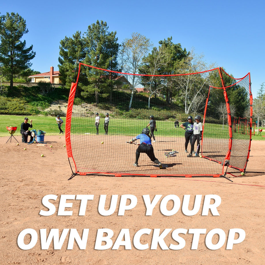 12x9ft Sports Backstop Net - Barrier For Baseball, Soccer, Lacrosse Training, Includes Bag