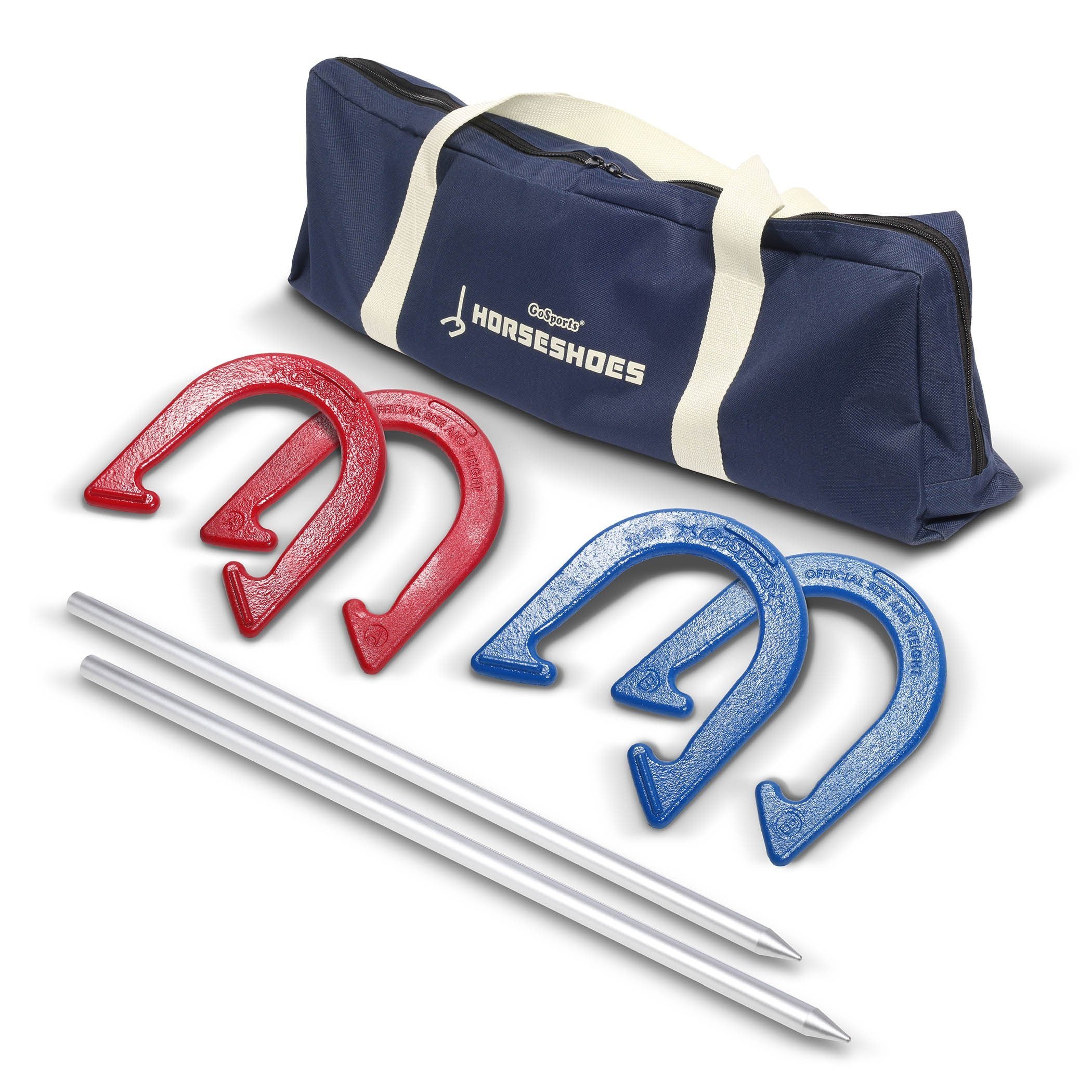 YDDS Horseshoes Outside Game Set-Portable Outdoor Horseshoe Set Includes 4  Professional Solid Steel Horseshoes with Solid Steel Stakes & Carrying Bag,  Perfect for Backyard and Beach : Sports & Outdoors 