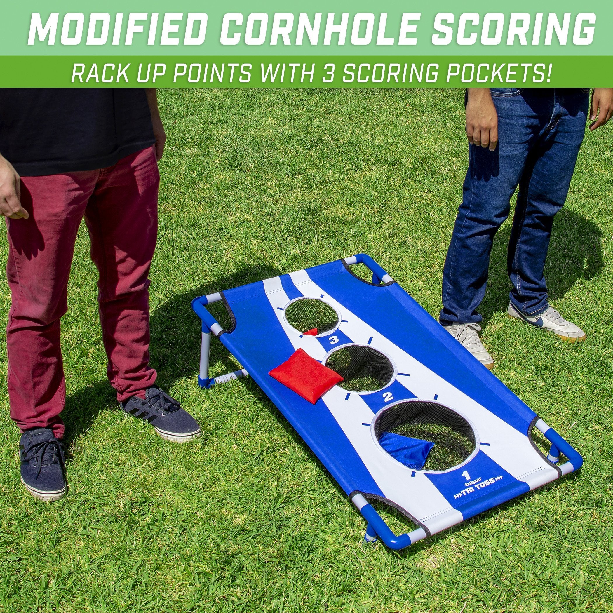 a man standing next to a blue and white corn corn corn corn corn corn corn corn corn corn