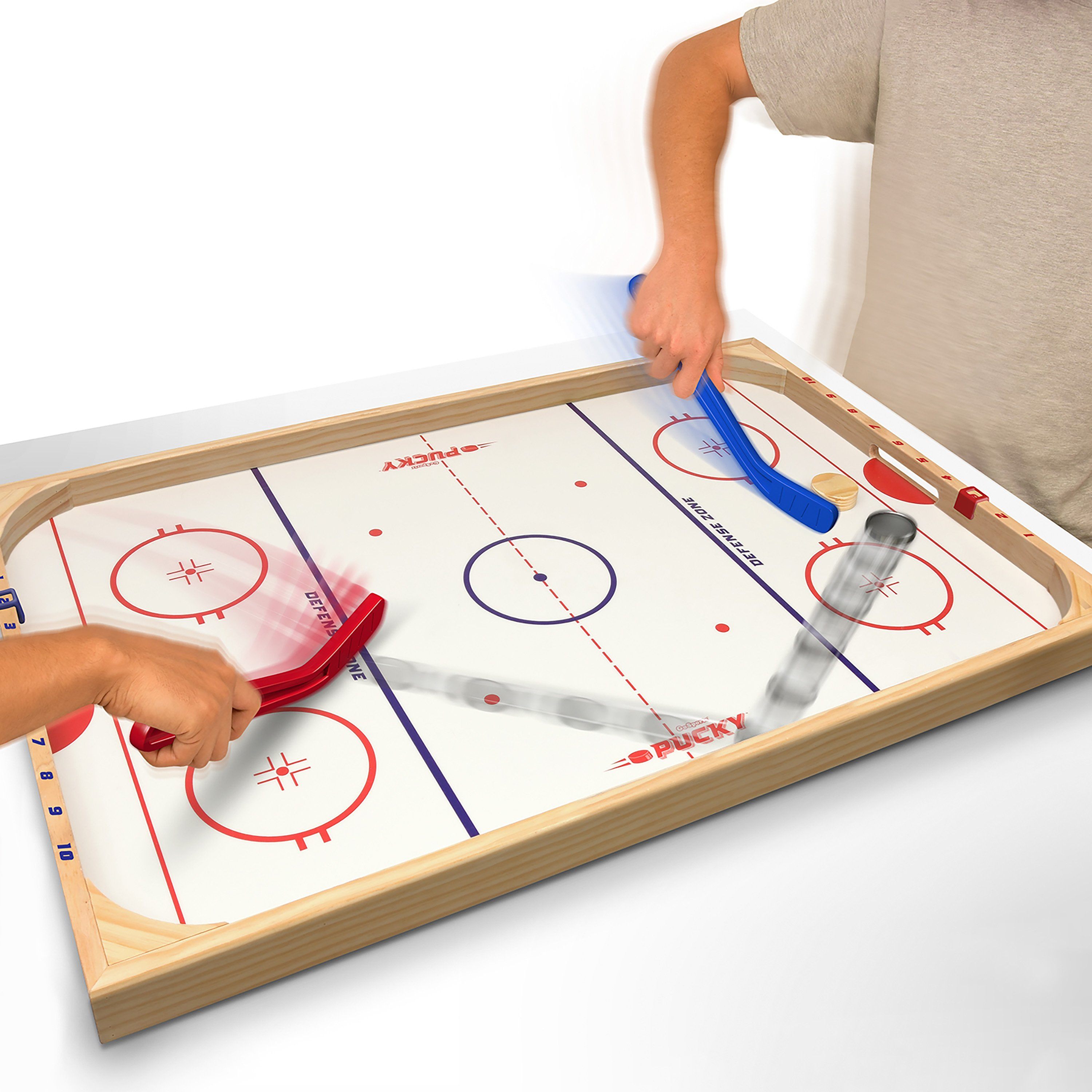 GoSports Ice Pucky Wooden Table Top Hockey Game – PlayGoSports.com