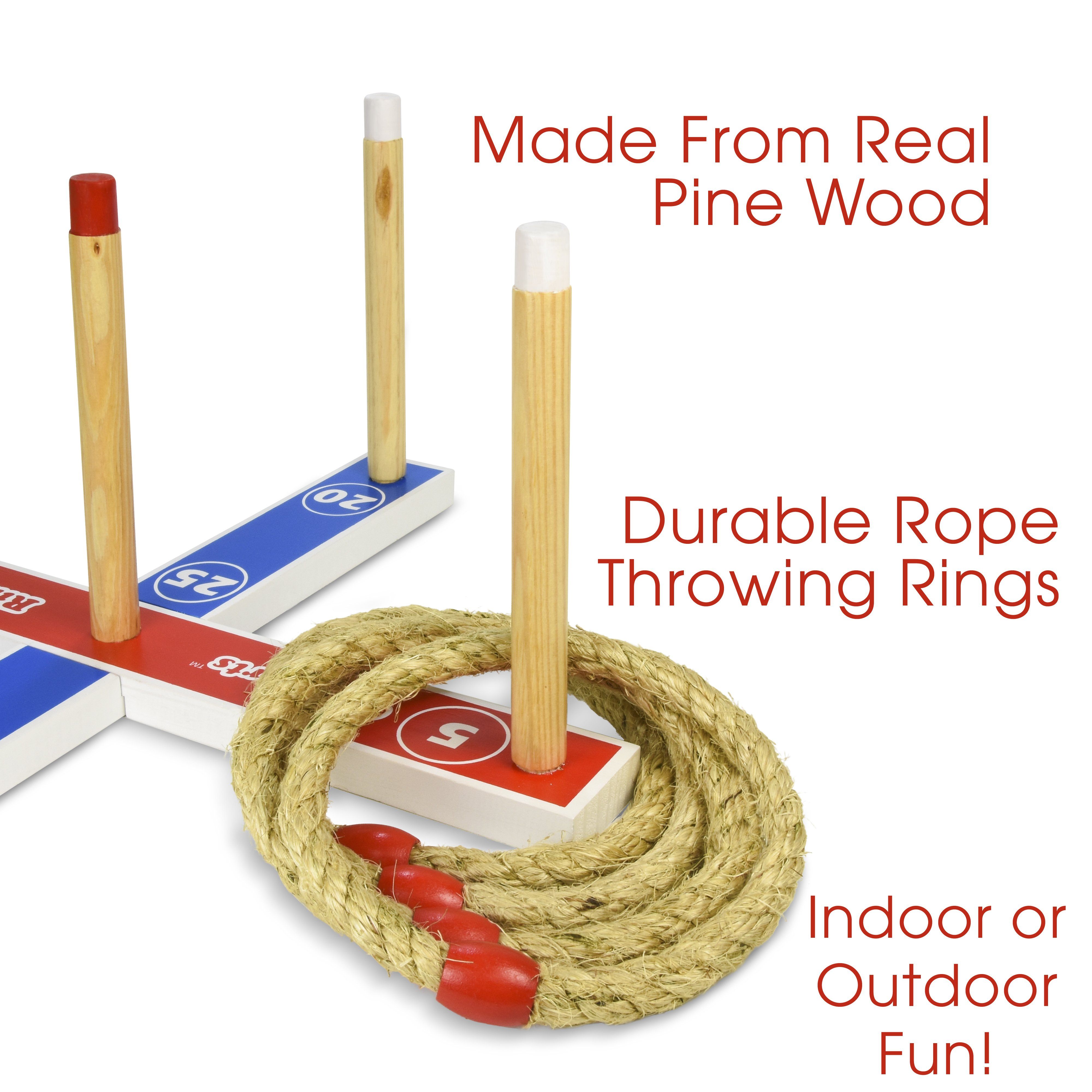 a rope rope and a wooden ring