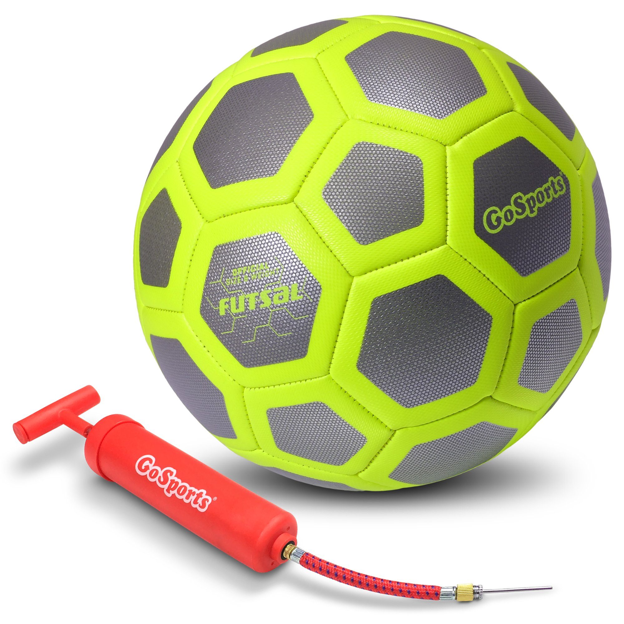 a soccer ball with a red whistle