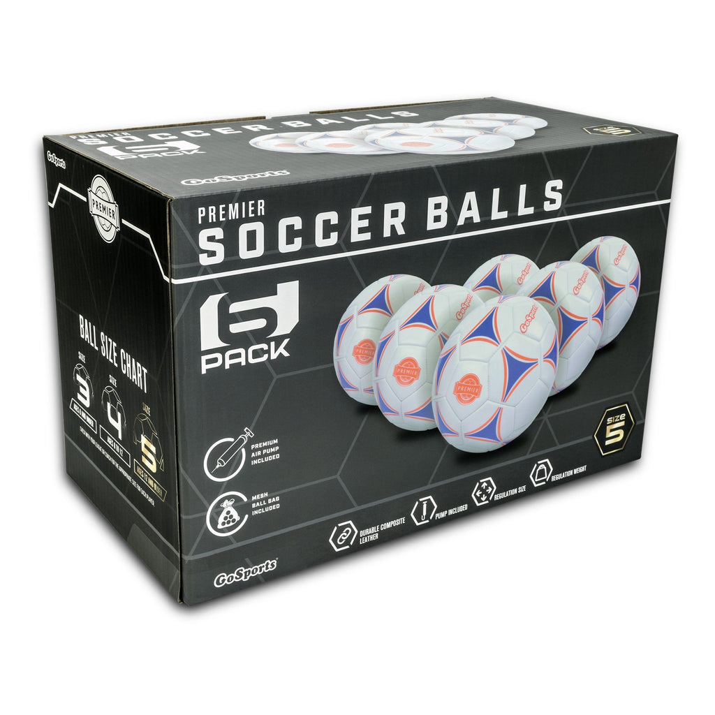 GoSports Premier Soccer Ball with Premium Pump 6 Pack, Size 5 Soccer Ball playgosports.com 