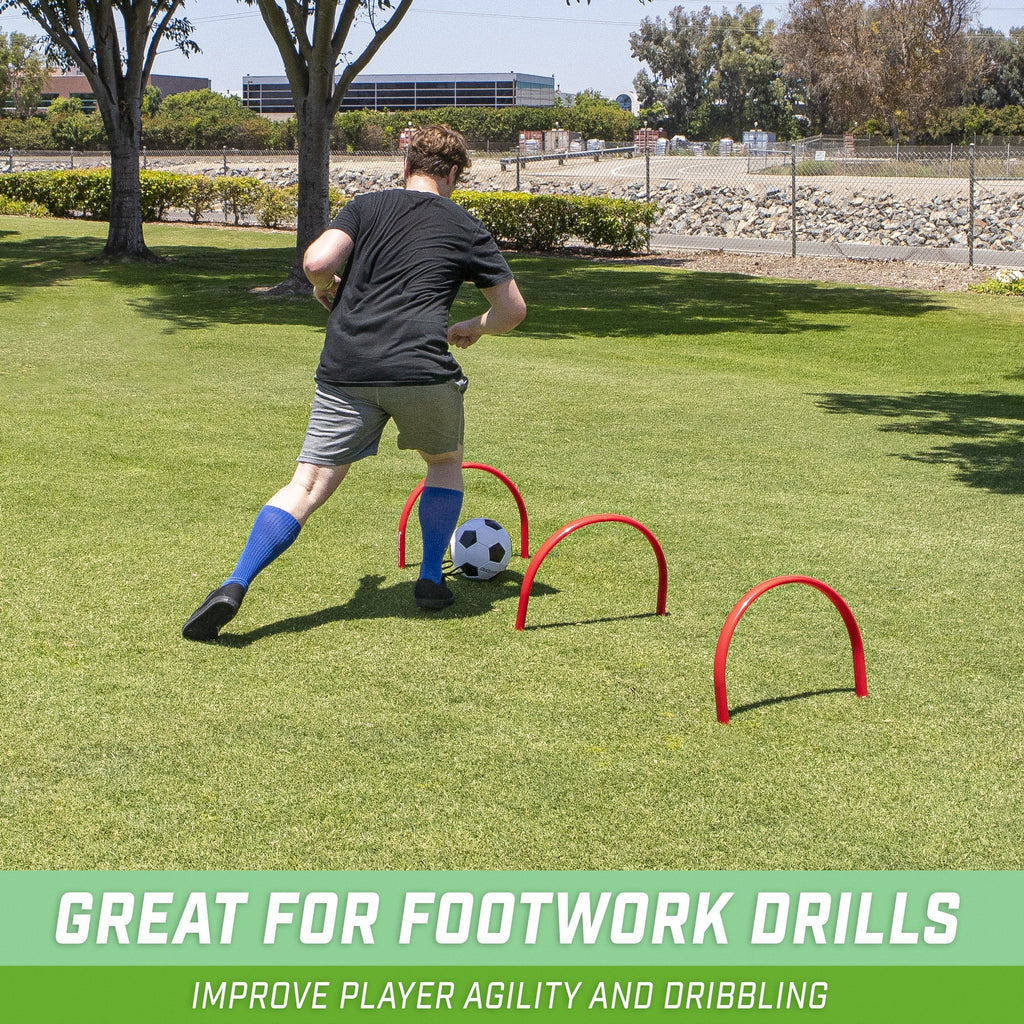 GoSports Pass Thru Soccer Training Arches for Grass | Great for Passing, Footwork and Kicking Drills for All Skill Levels Soccer playgosports.com 