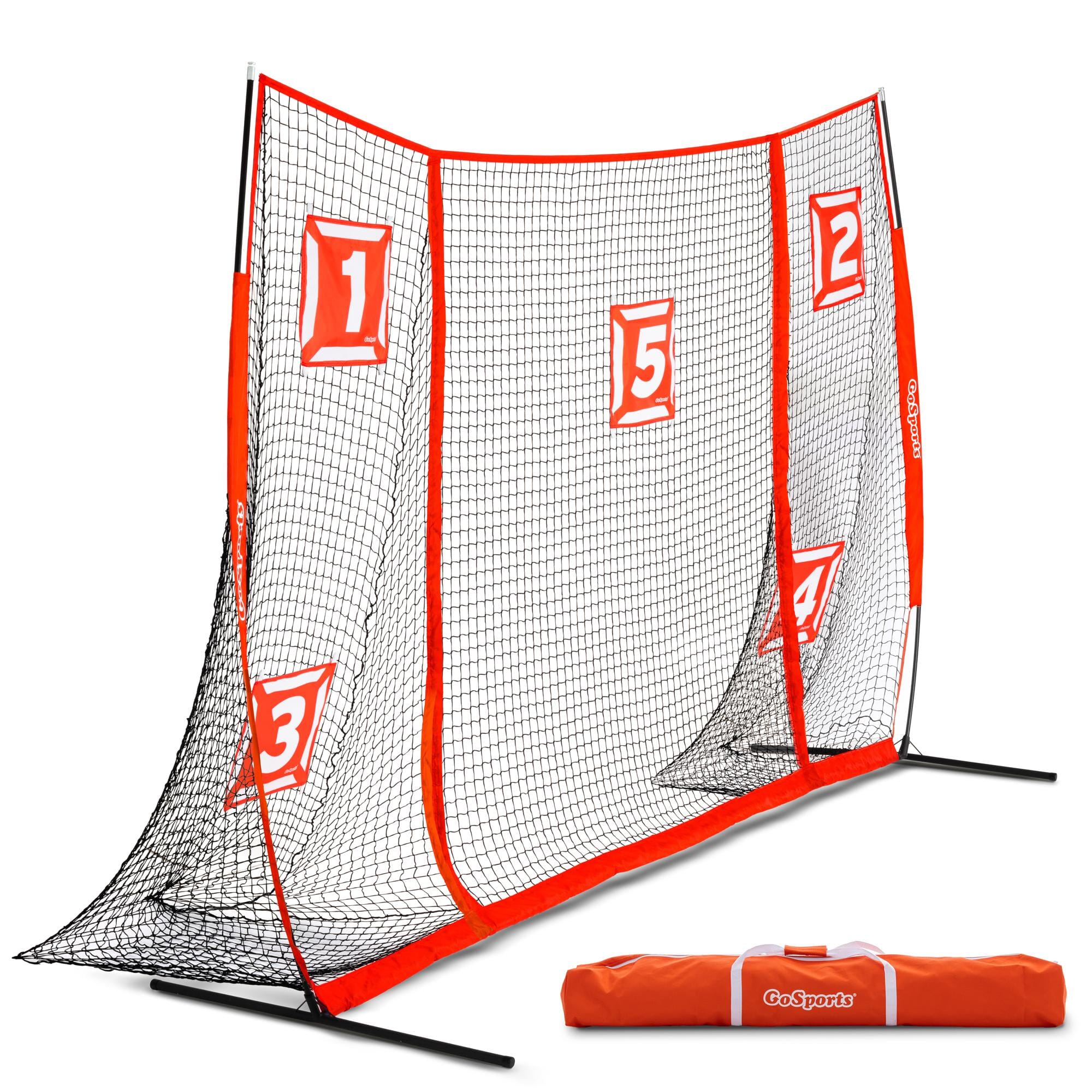 the baseball batting net with a bag