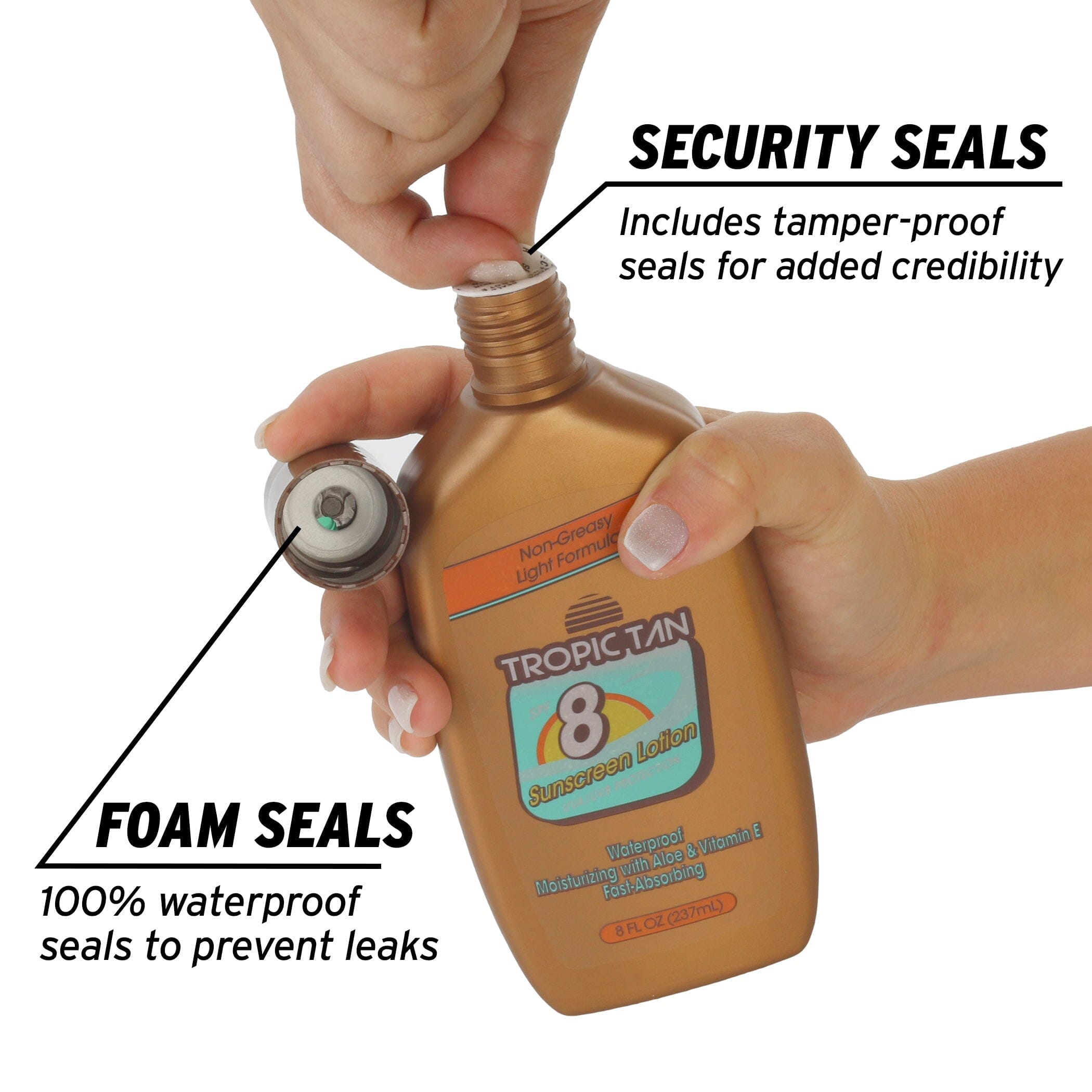a hand holding a bottle of soap with a spray