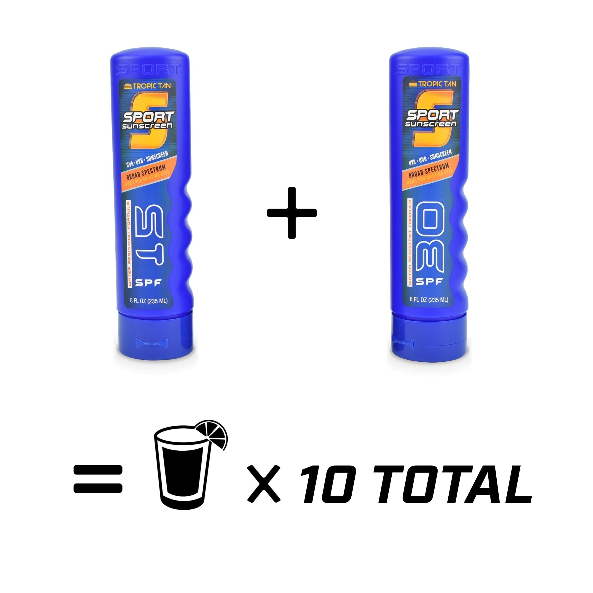 two bottles of sport drink with the same logo