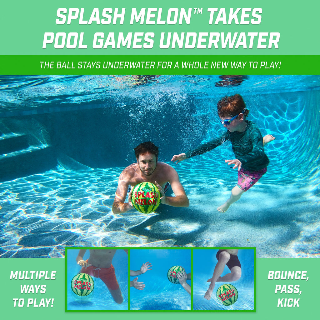 GoSports Splash Melon Pool Ball Party Toy - Includes Two 9" Watermelons, Hose Fill Adapter, and 3 Needles Pool Toy playgosports.com 