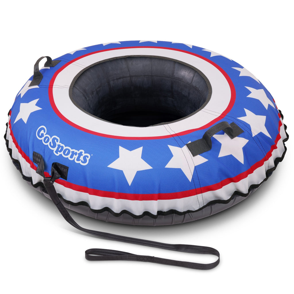 GoSports 44" Heavy Duty Winter Snow Tube with Premium Canvas Cover - Commercial Grade Sled - Stars & Stripes Snow Tube playgosports.com 