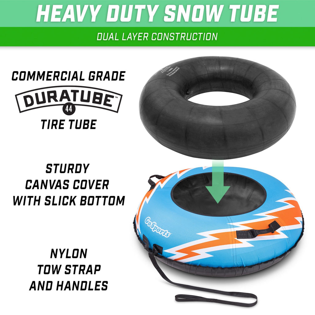 GoSports 44" Heavy Duty Winter Snow Tube with Premium Canvas Cover - Commercial Grade Sled - Retro Snow Tube playgosports.com 