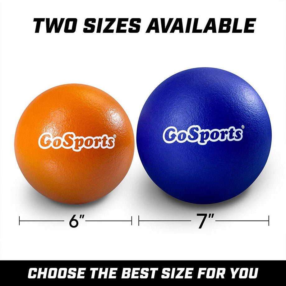 GoSports 6 Inch Soft Skin Foam Playground Dodgeballs - 6 Pack - Blue –