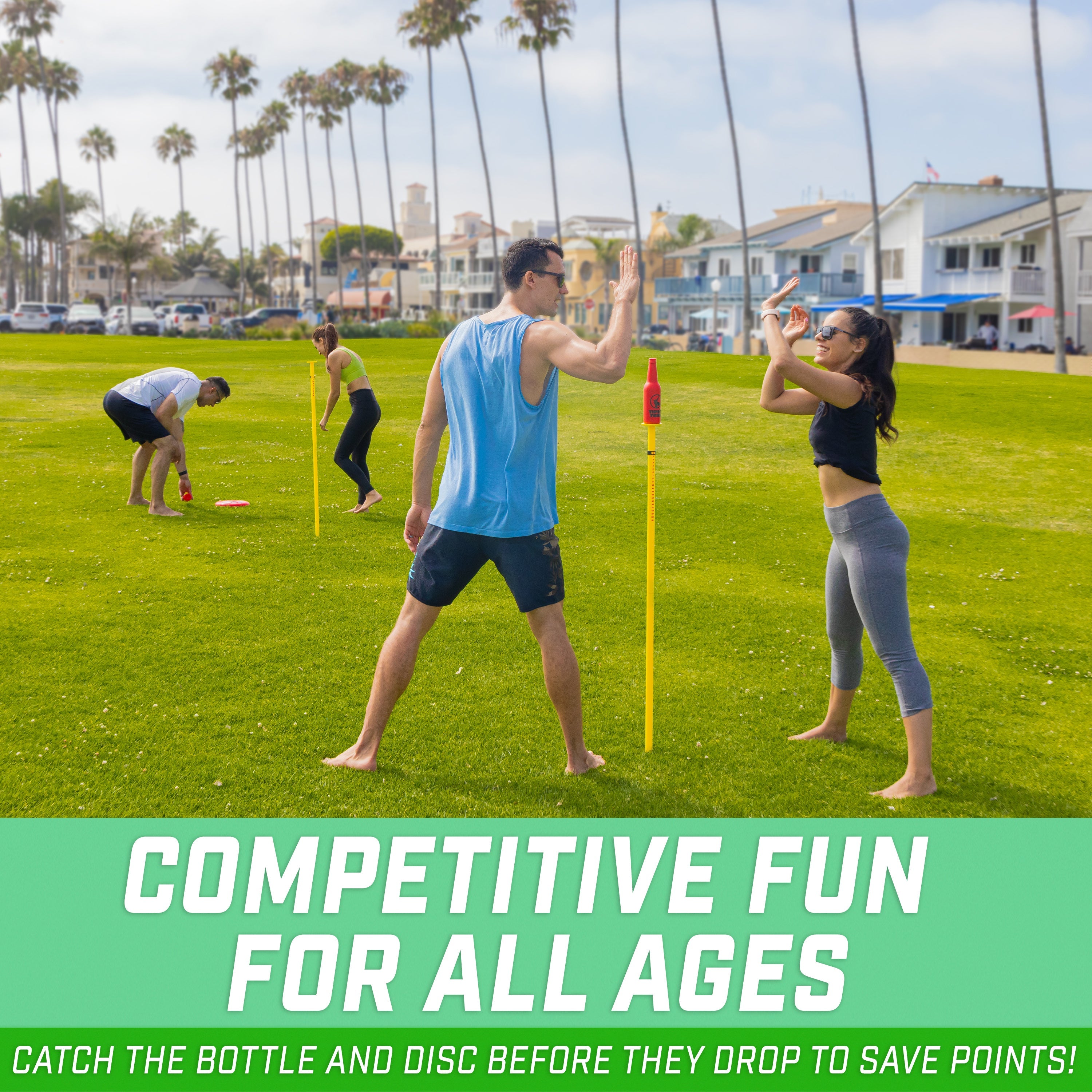 GoSports Tipsy Toss Game Set Flying Disc Bottle Drop Yard Game