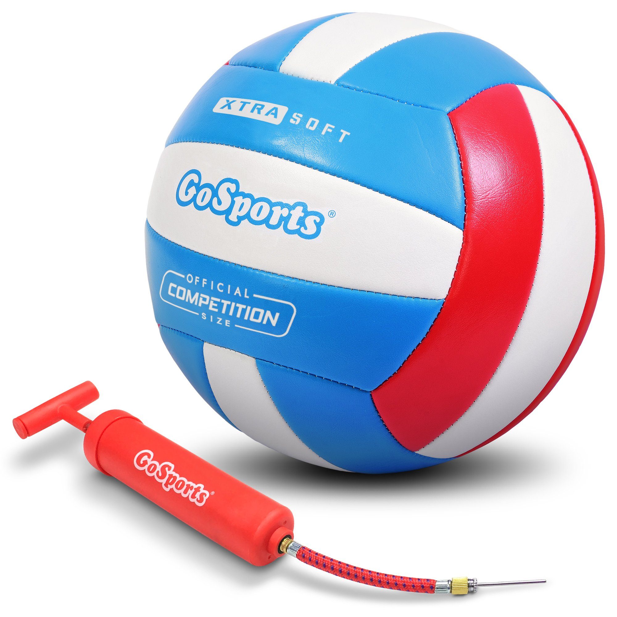 a volleyball ball with a red and white stripe