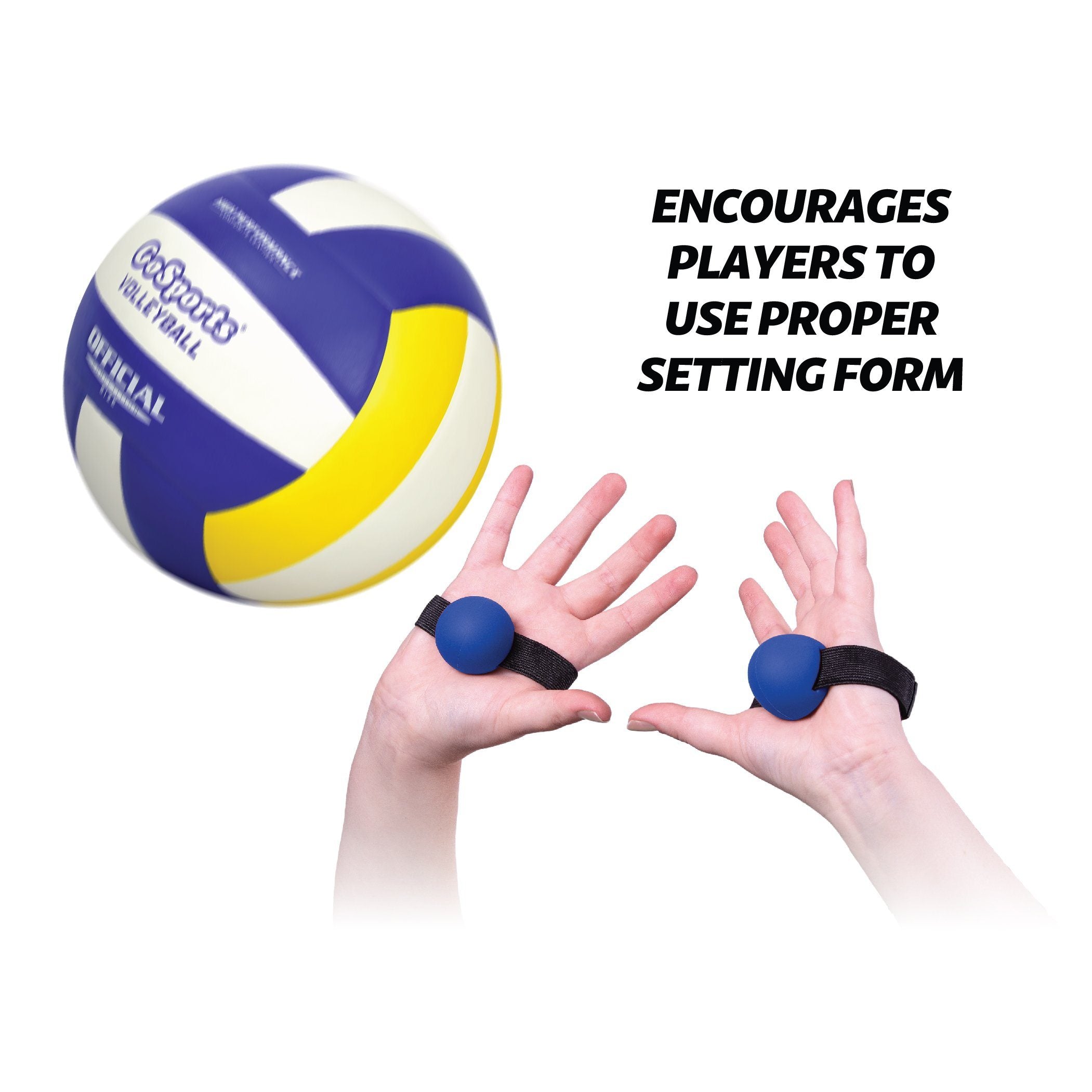 a volleyball ball is in the air with two hands