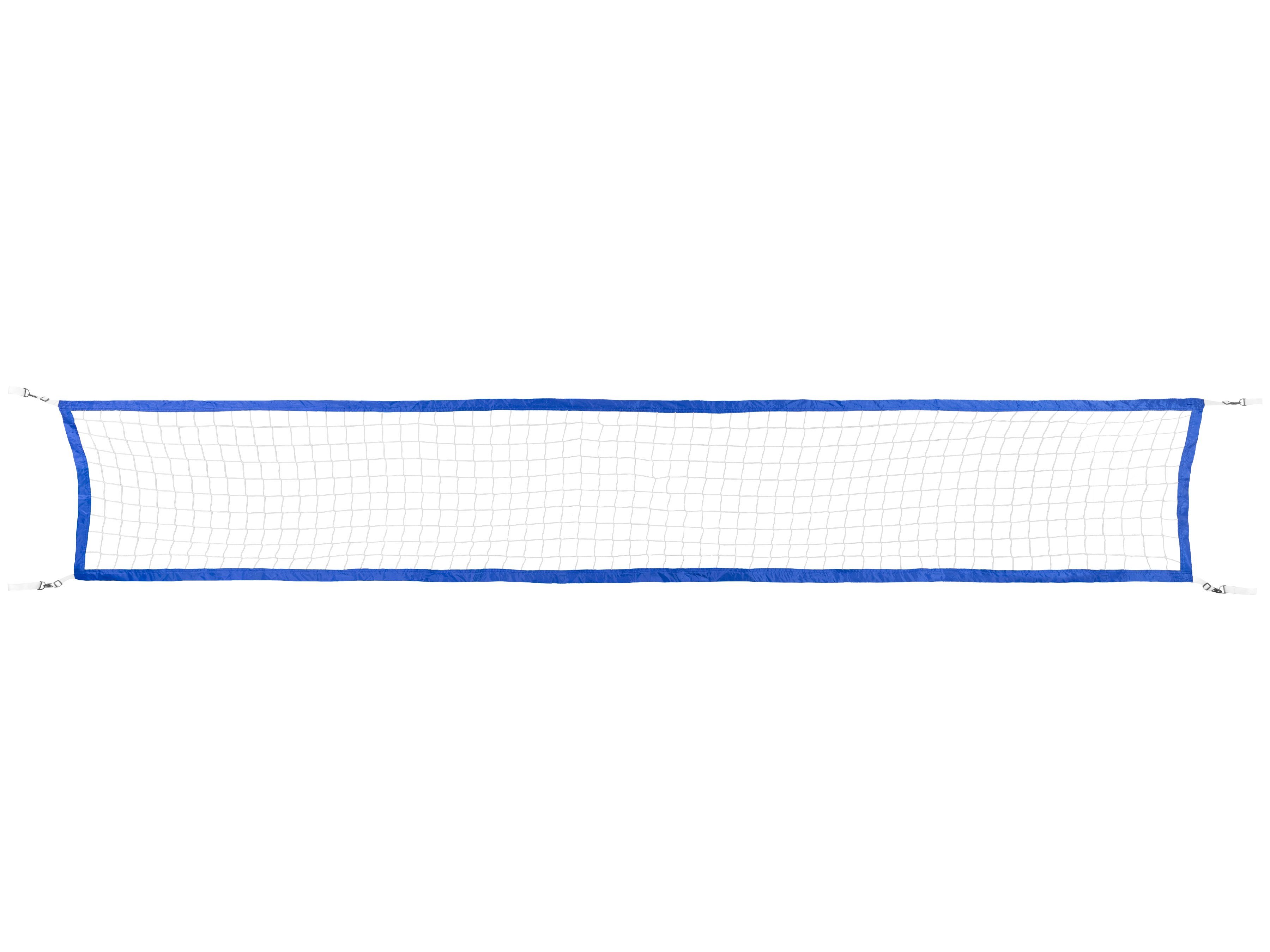 a volleyball net with a blue net on the side