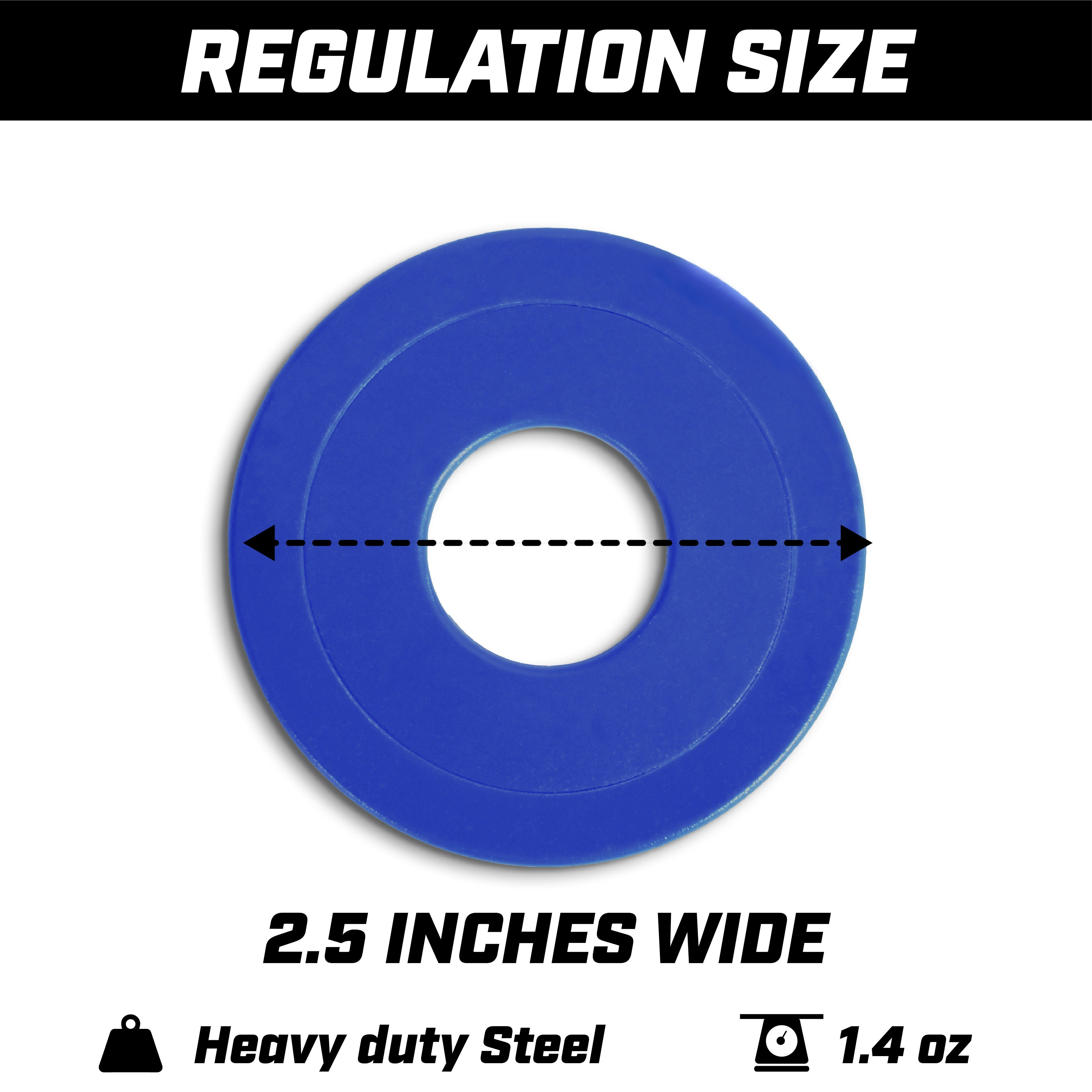 a blue ring with the words regulation 2 inch