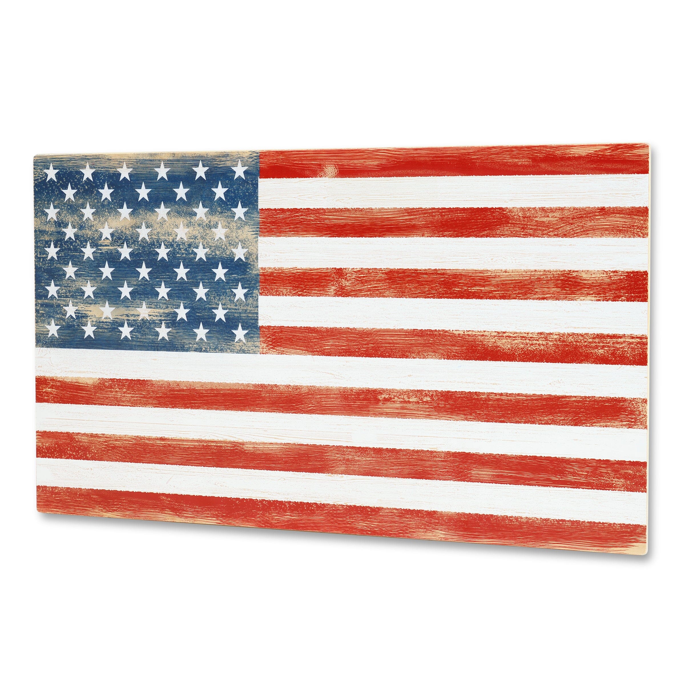 an american flag painted on a white background