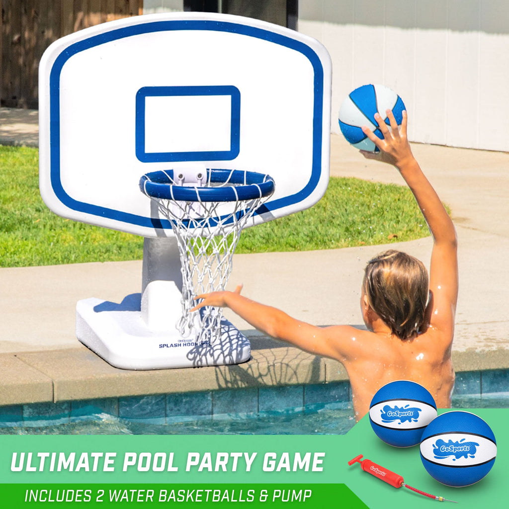 GoSports Splash Hoop PRO Swimming Pool Basketball Game - White Pool Toy Playgosports.com 