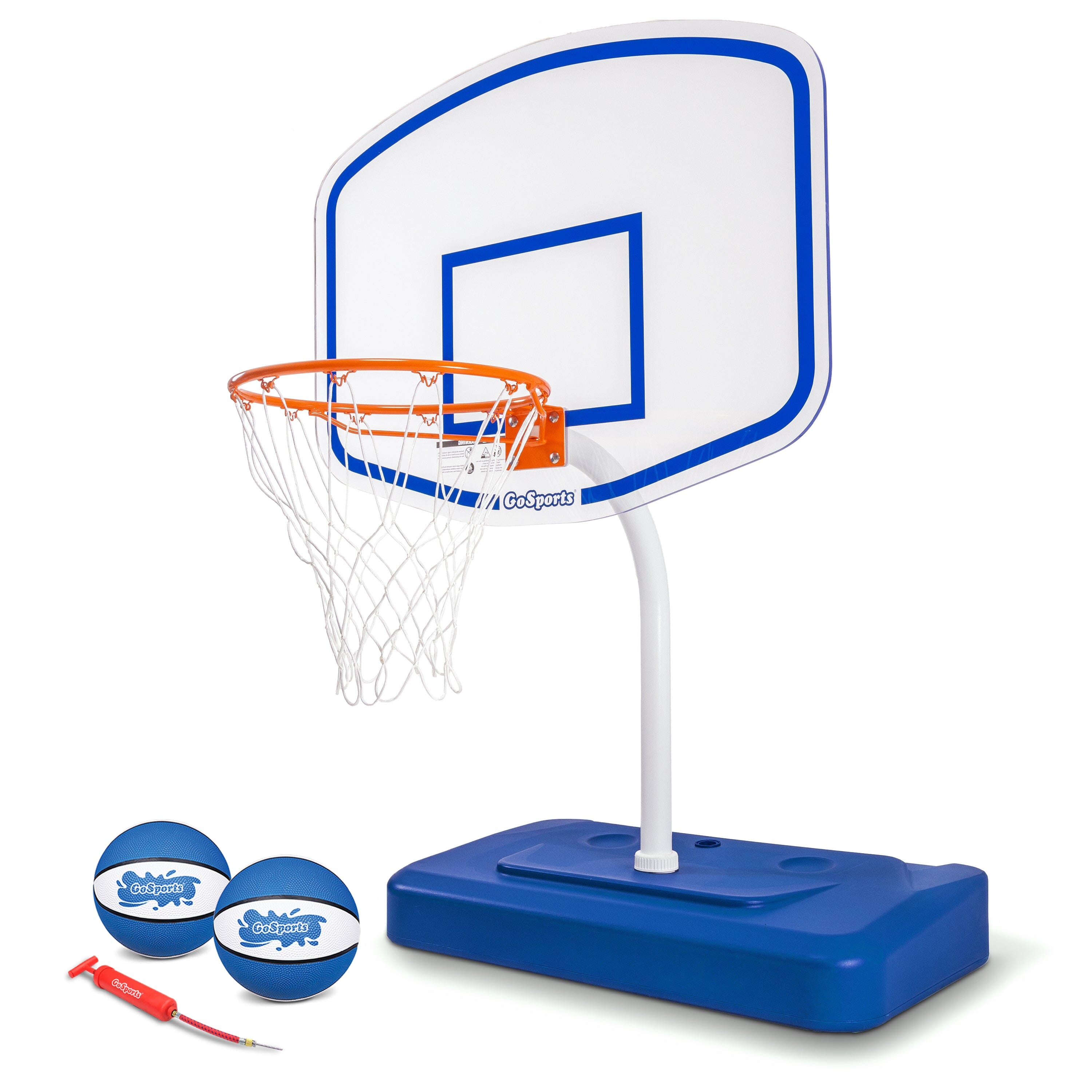 a basketball hoop with a ball and a marker marker