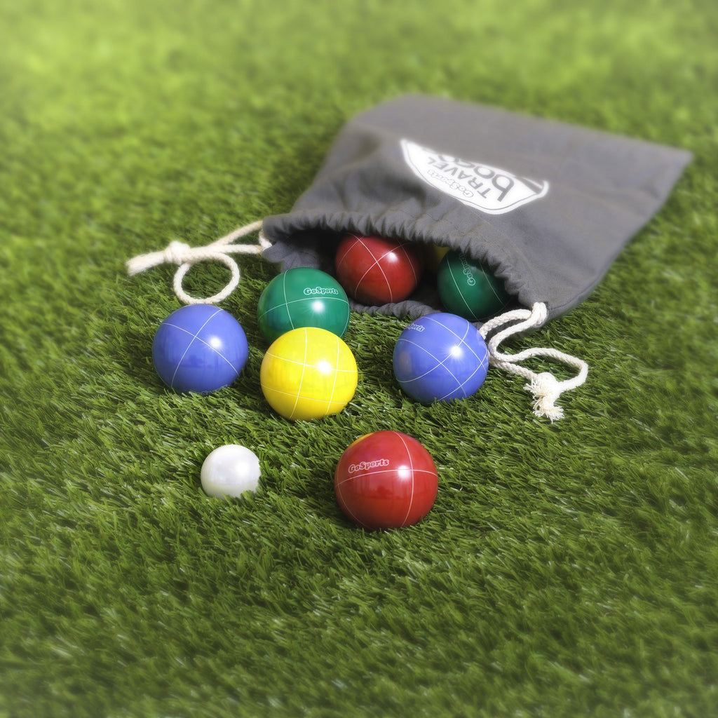 GoSports 65mm Travel Size Mini Bocce Game Set with 8 Balls, Pallino, Tote Bag and Measuring Rope Bocce playgosports.com 