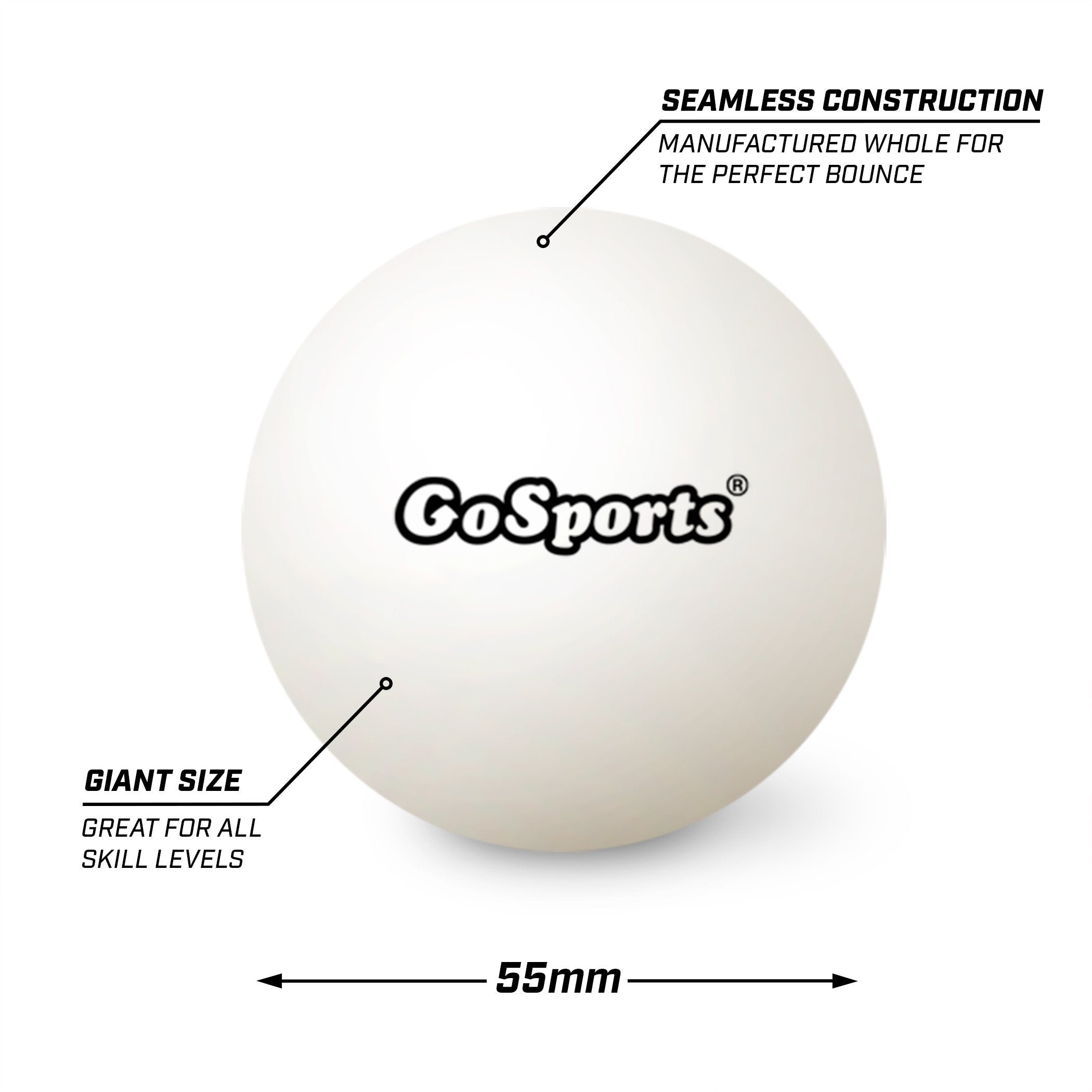 the size of a table tennis ball